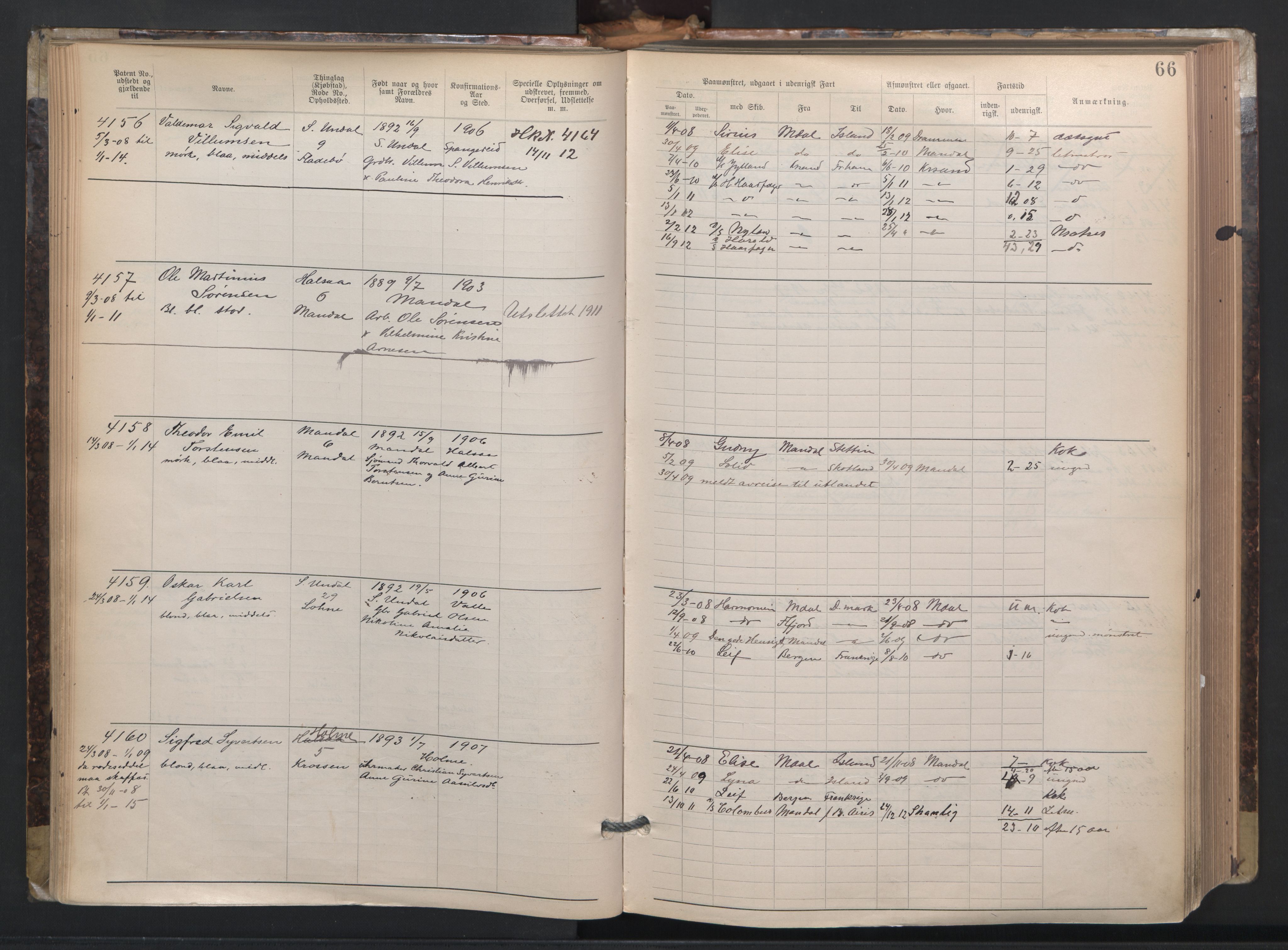 Mandal mønstringskrets, AV/SAK-2031-0016/F/Fa/L0003: Annotasjonsrulle nr 3831-4730 med register, L-5, 1900-1948, s. 90