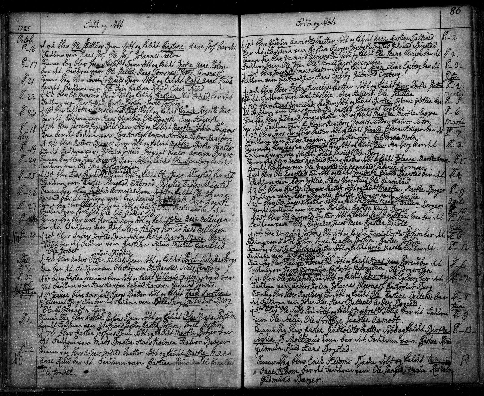 Aurskog prestekontor Kirkebøker, SAO/A-10304a/F/Fa/L0003: Ministerialbok nr. I 3, 1767-1807, s. 86