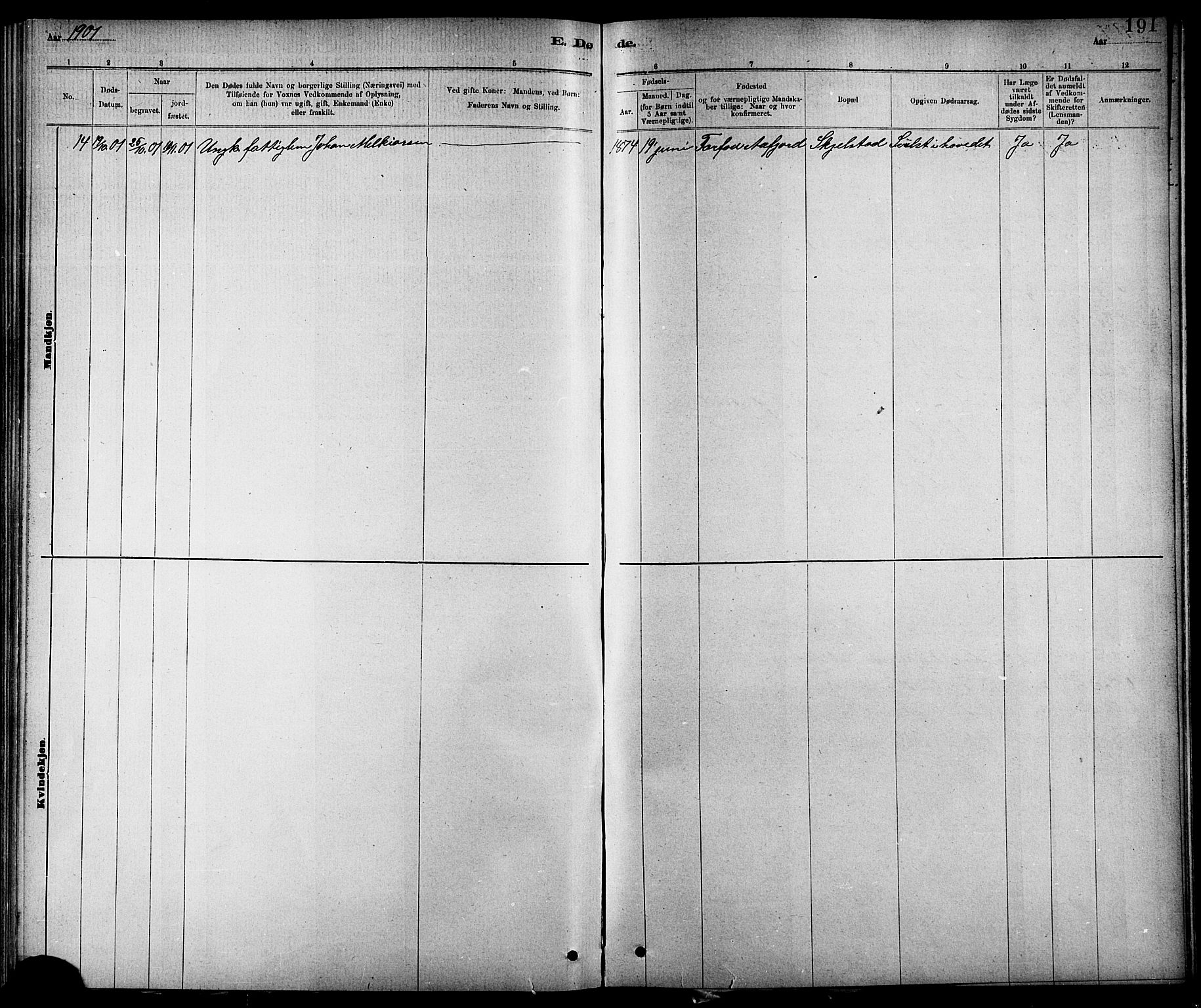 Ministerialprotokoller, klokkerbøker og fødselsregistre - Nord-Trøndelag, SAT/A-1458/744/L0423: Klokkerbok nr. 744C02, 1886-1905, s. 191