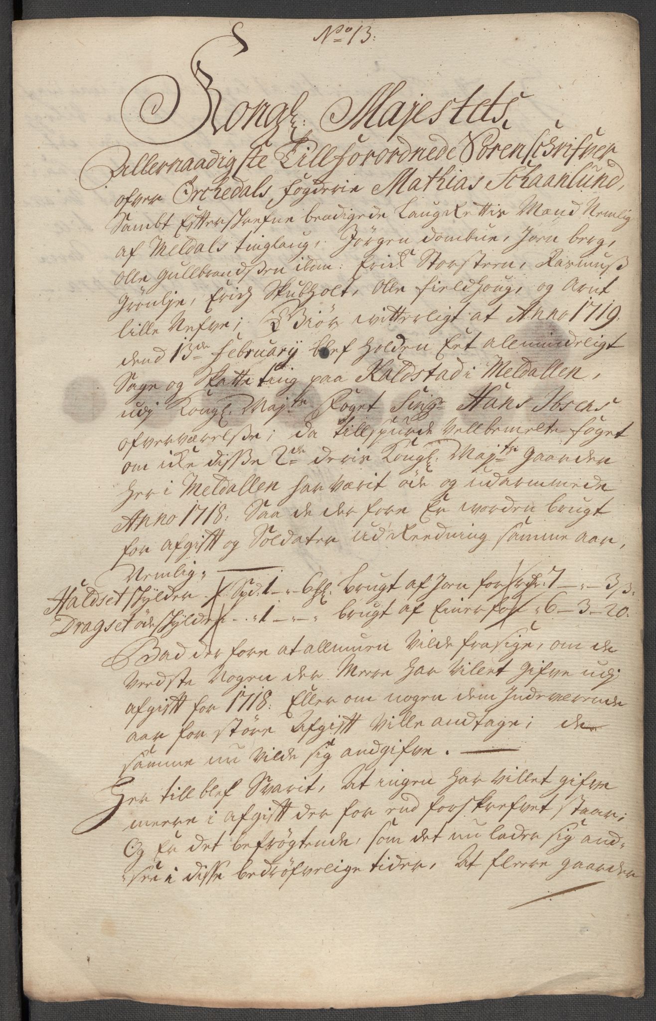 Rentekammeret inntil 1814, Reviderte regnskaper, Fogderegnskap, AV/RA-EA-4092/R60/L3972: Fogderegnskap Orkdal og Gauldal, 1718, s. 228