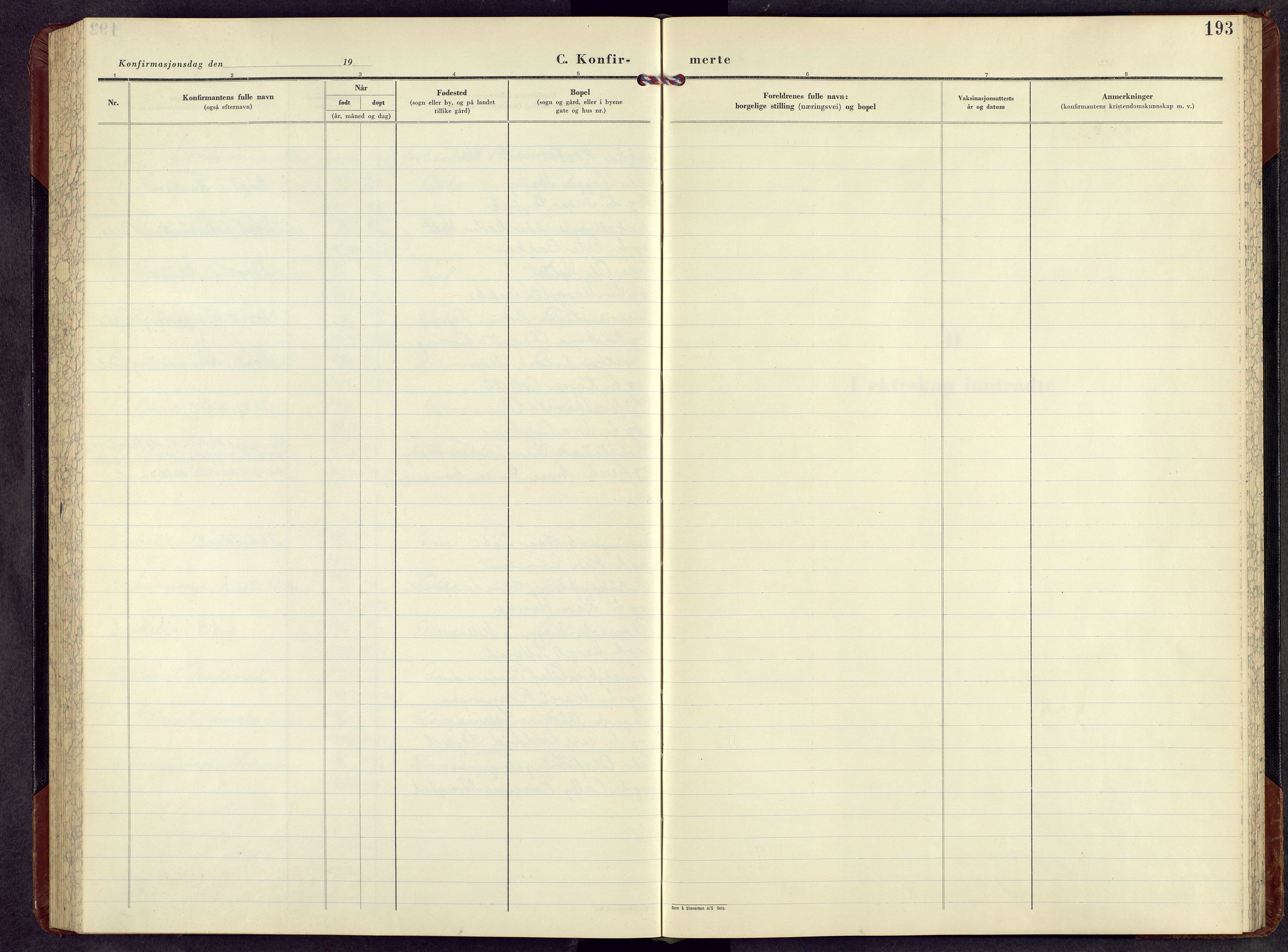 Grue prestekontor, AV/SAH-PREST-036/H/Ha/Hab/L0011: Klokkerbok nr. 11, 1951-1964, s. 192b-193a