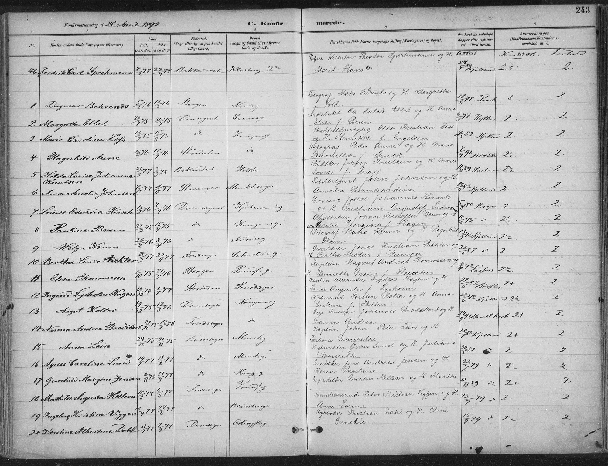 Ministerialprotokoller, klokkerbøker og fødselsregistre - Sør-Trøndelag, SAT/A-1456/601/L0062: Ministerialbok nr. 601A30, 1891-1911, s. 243