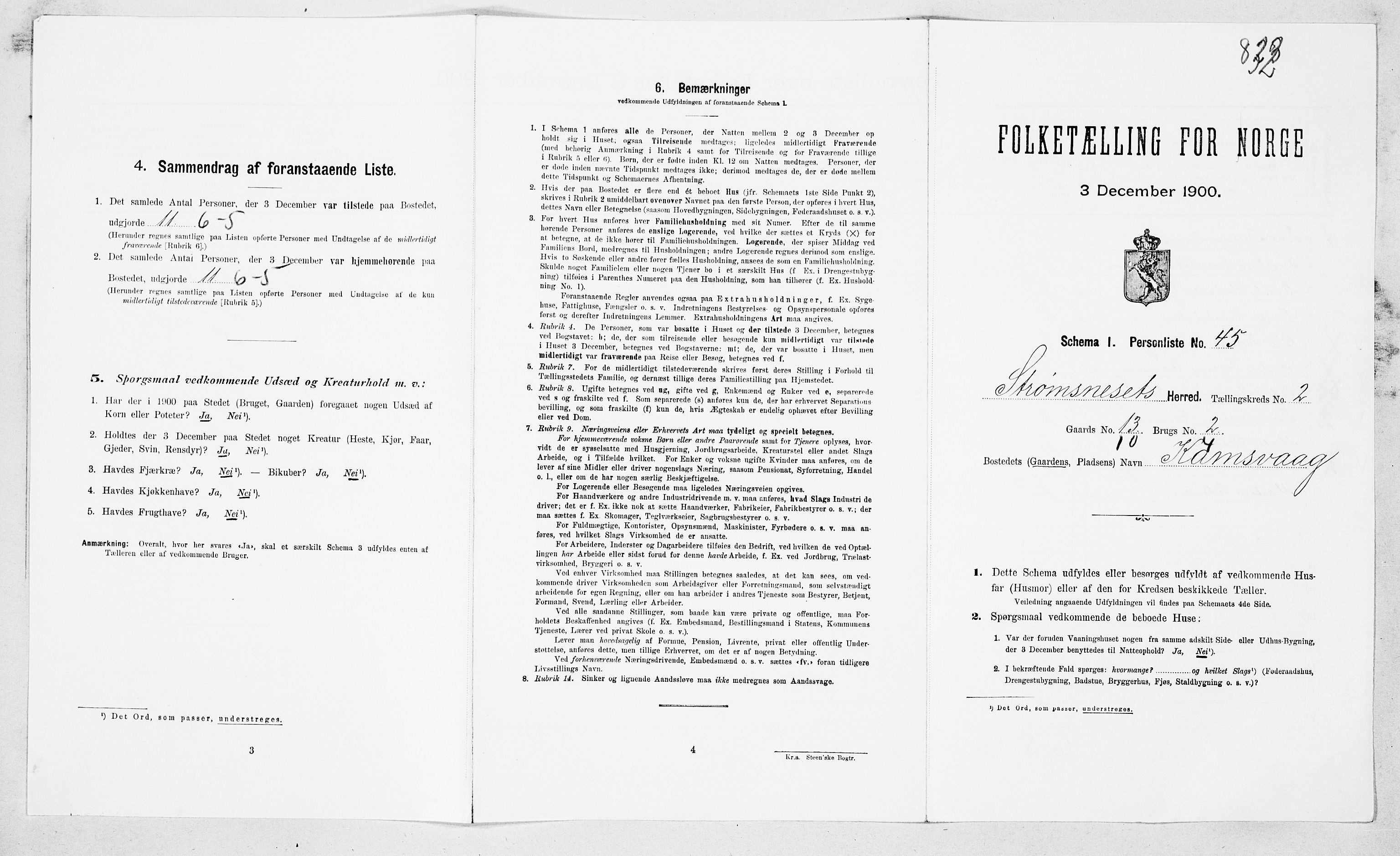 SAT, Folketelling 1900 for 1559 Straumsnes herred, 1900, s. 206