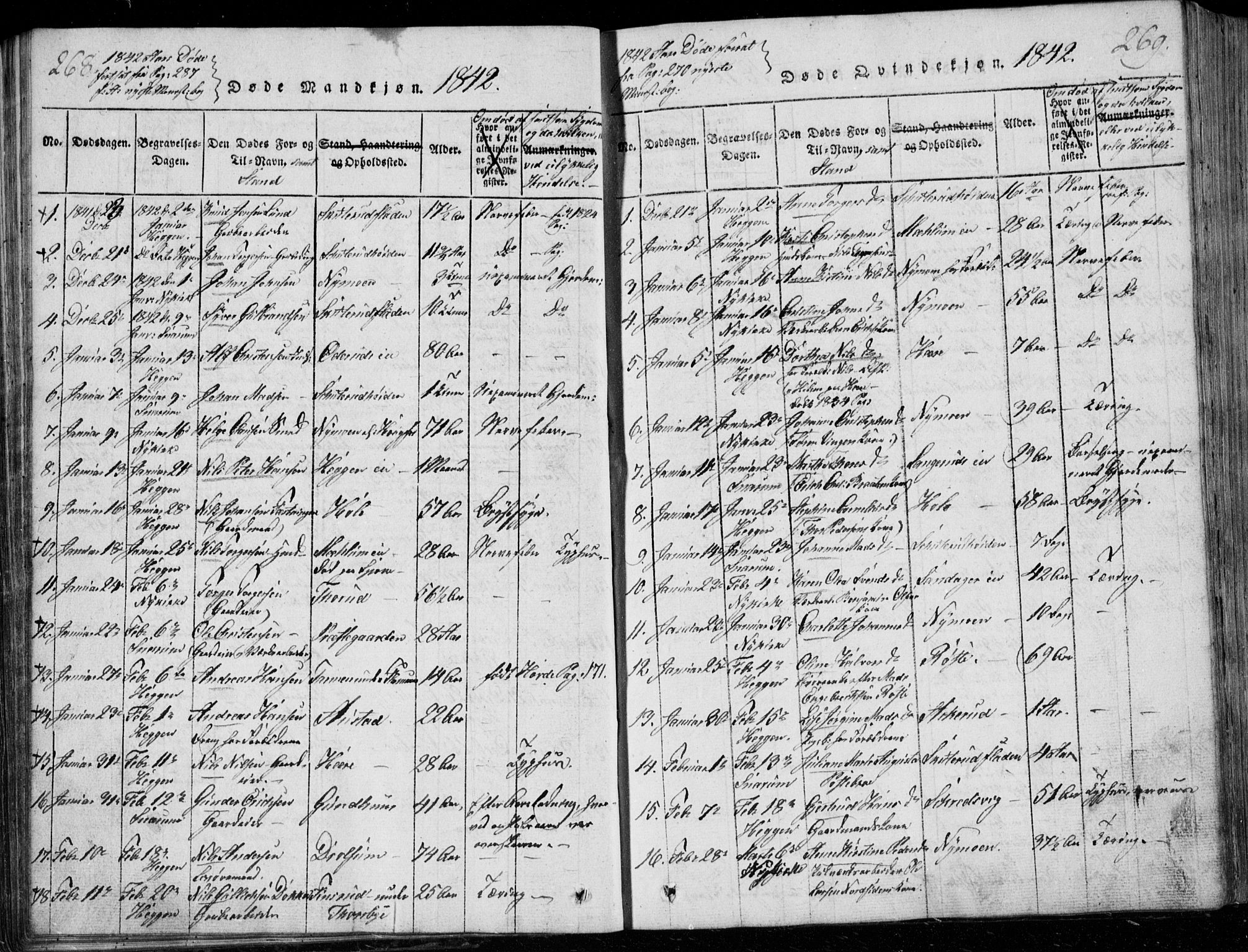 Modum kirkebøker, AV/SAKO-A-234/G/Ga/L0001: Klokkerbok nr. I 1, 1818-1824, s. 268-269