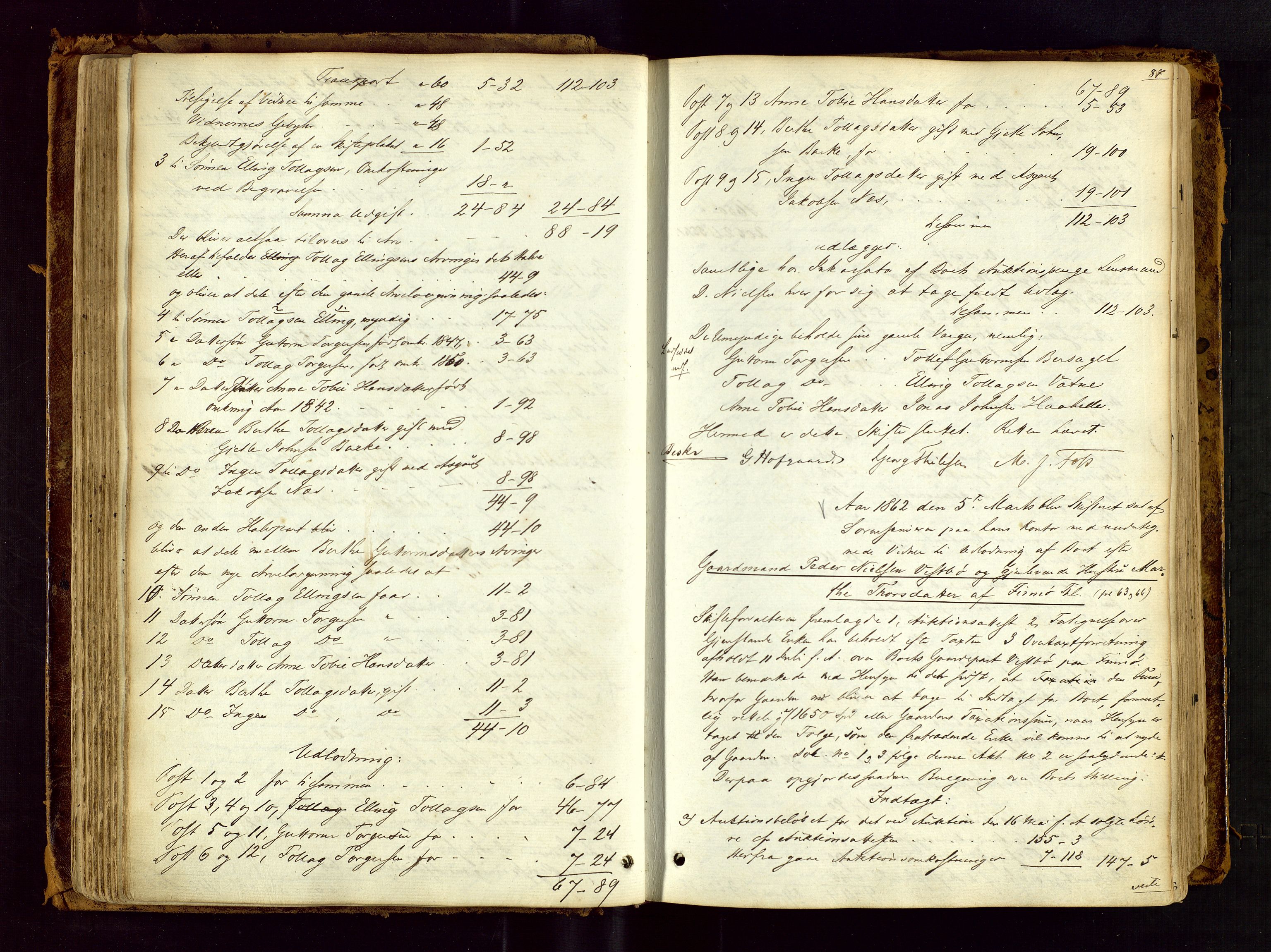 Ryfylke tingrett, AV/SAST-A-100055/001/IV/IVF/L0010: Skifteforhandlingsprotokoll C1 Strand og Finnøy, 1856-1883, s. 87