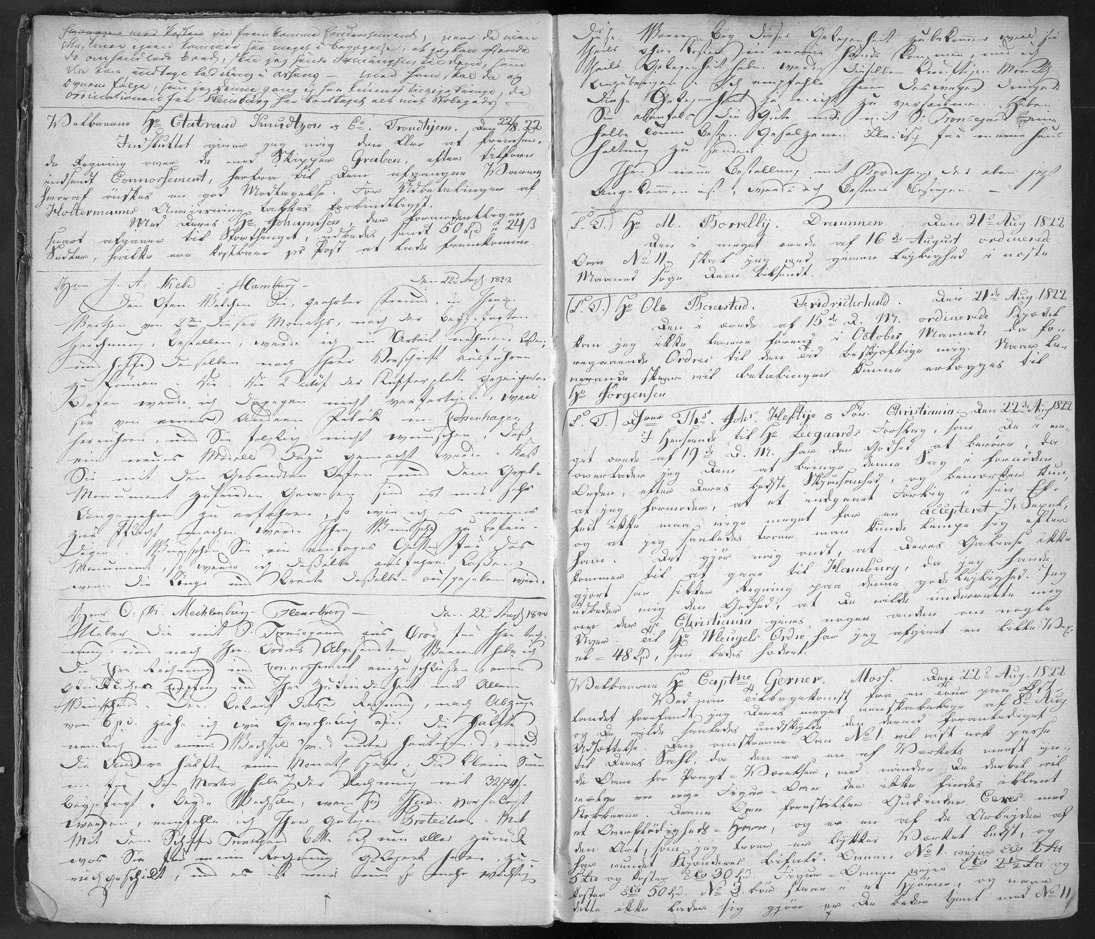 Baaseland Jernverk og Næs Jernverk, NESJ/NJM-001/01/01/L0044: Utgående brev. Brevkopier - arkivkode 191, 1822-1826