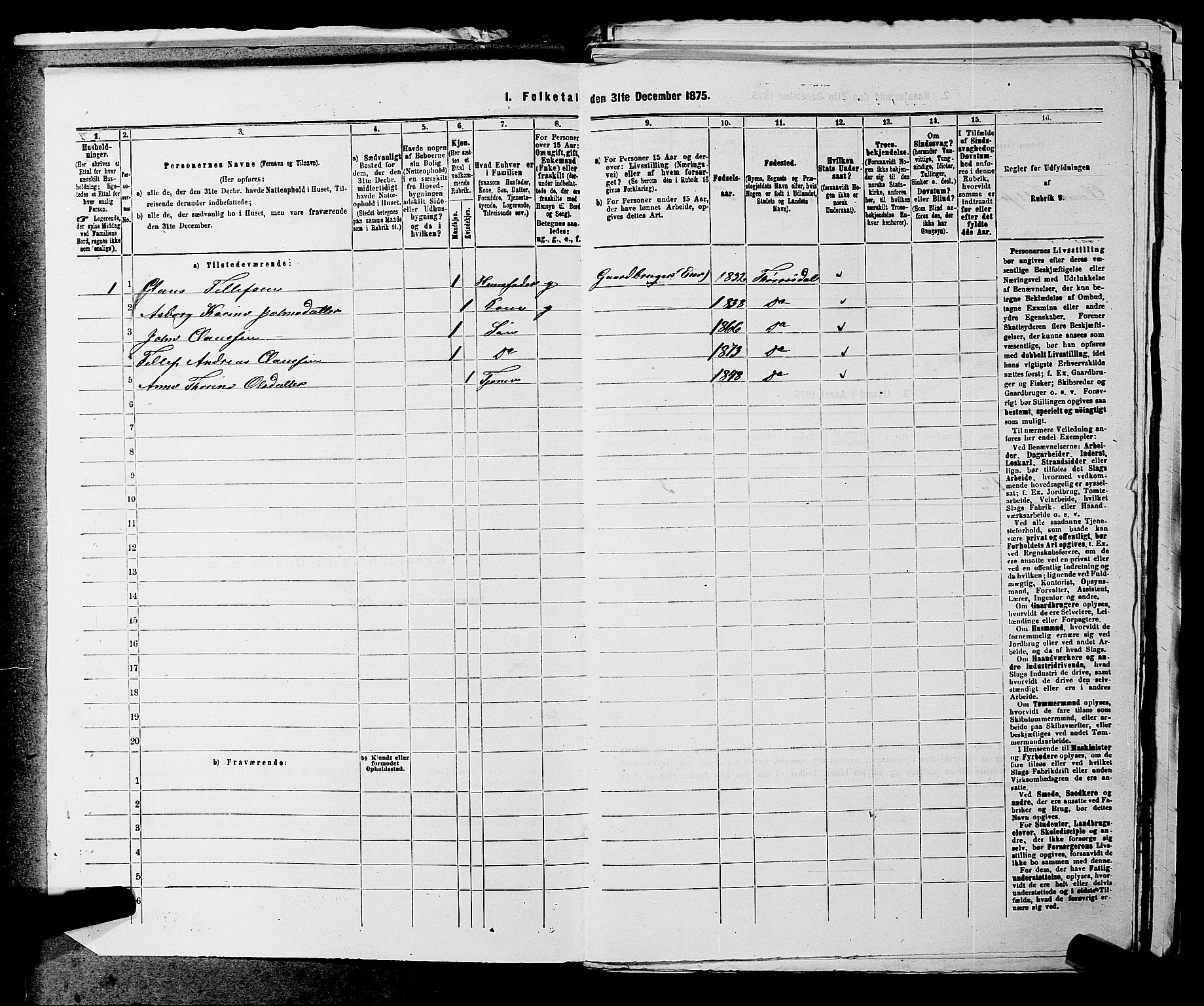 SAKO, Folketelling 1875 for 0817P Drangedal prestegjeld, 1875, s. 1006