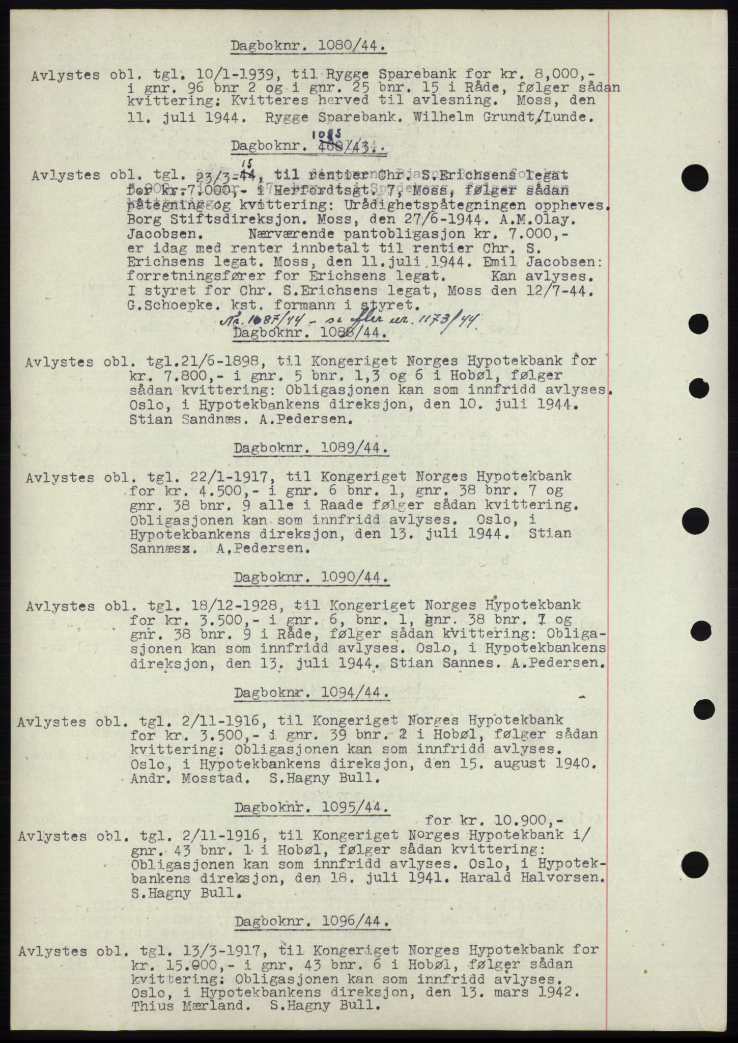 Moss sorenskriveri, SAO/A-10168: Pantebok nr. C10, 1938-1950, Dagboknr: 1080/1944