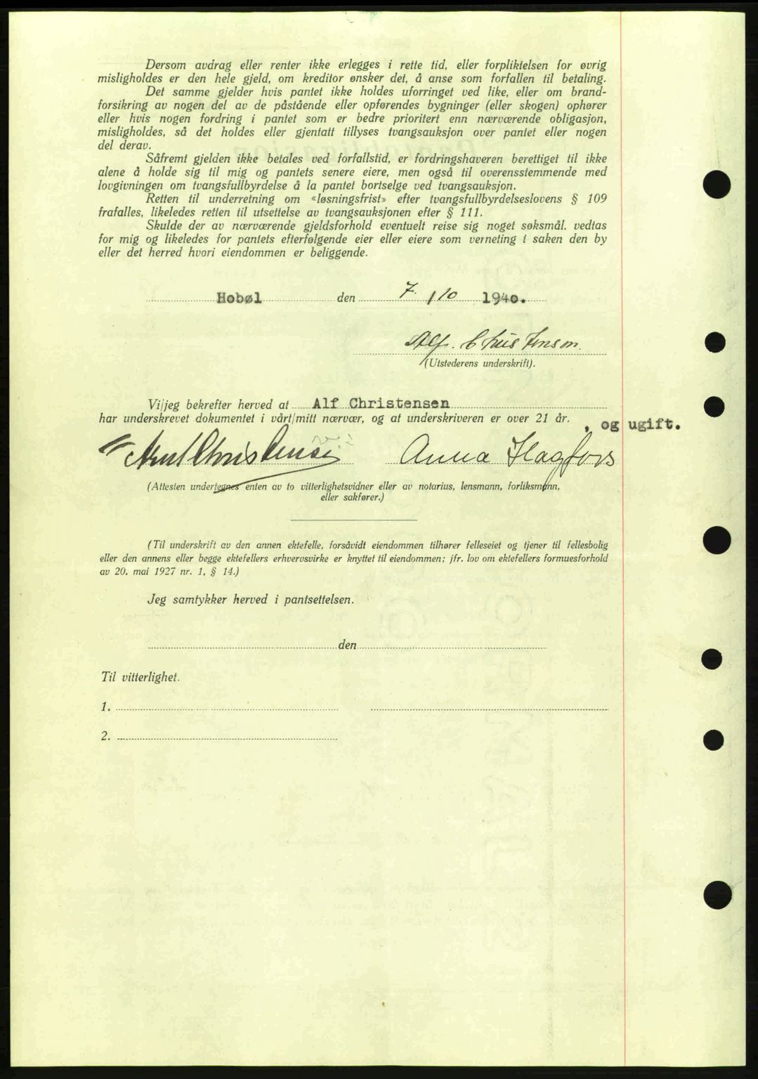 Moss sorenskriveri, SAO/A-10168: Pantebok nr. B10, 1940-1941, Dagboknr: 1413/1940