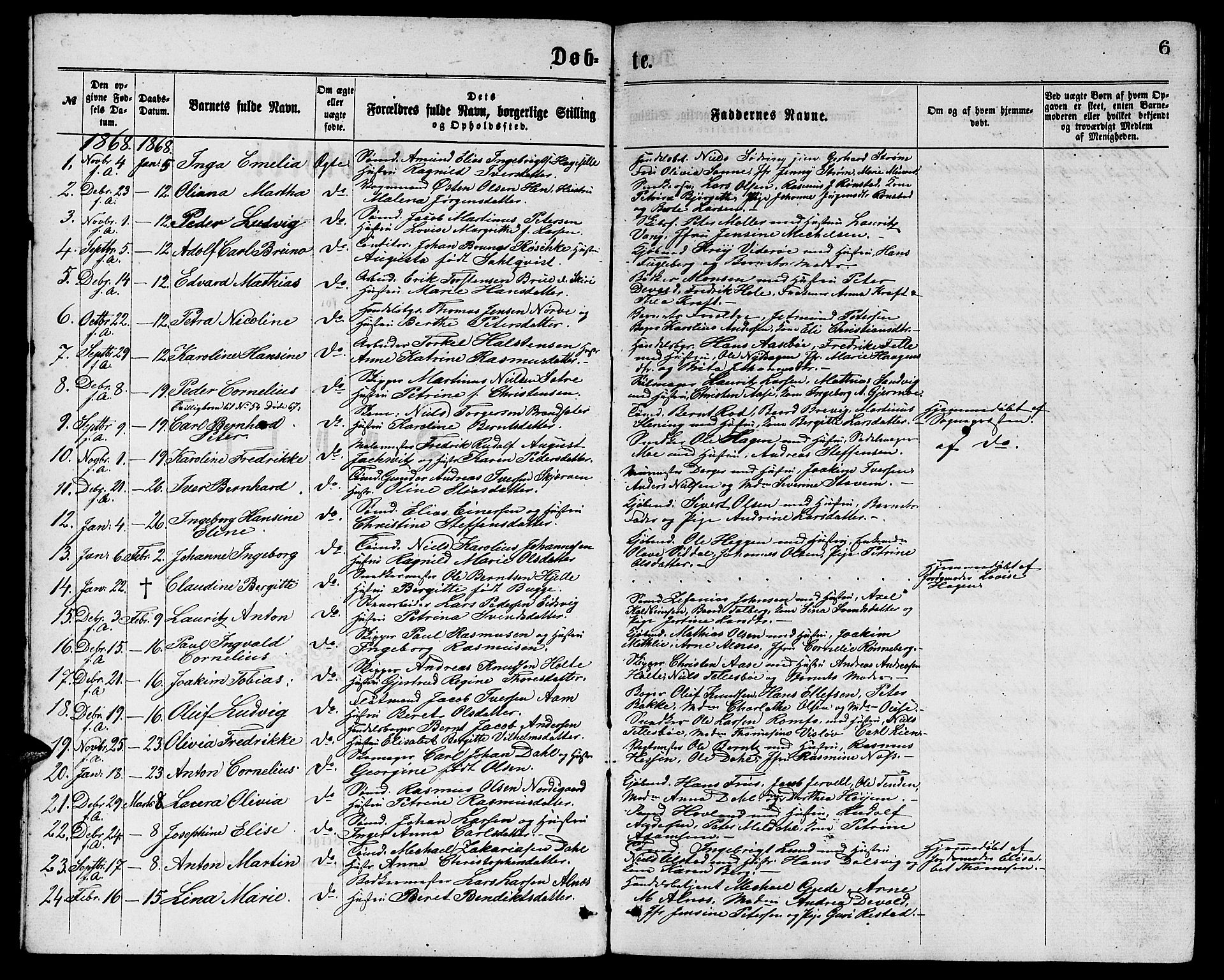 Ministerialprotokoller, klokkerbøker og fødselsregistre - Møre og Romsdal, AV/SAT-A-1454/529/L0465: Klokkerbok nr. 529C02, 1868-1877, s. 6
