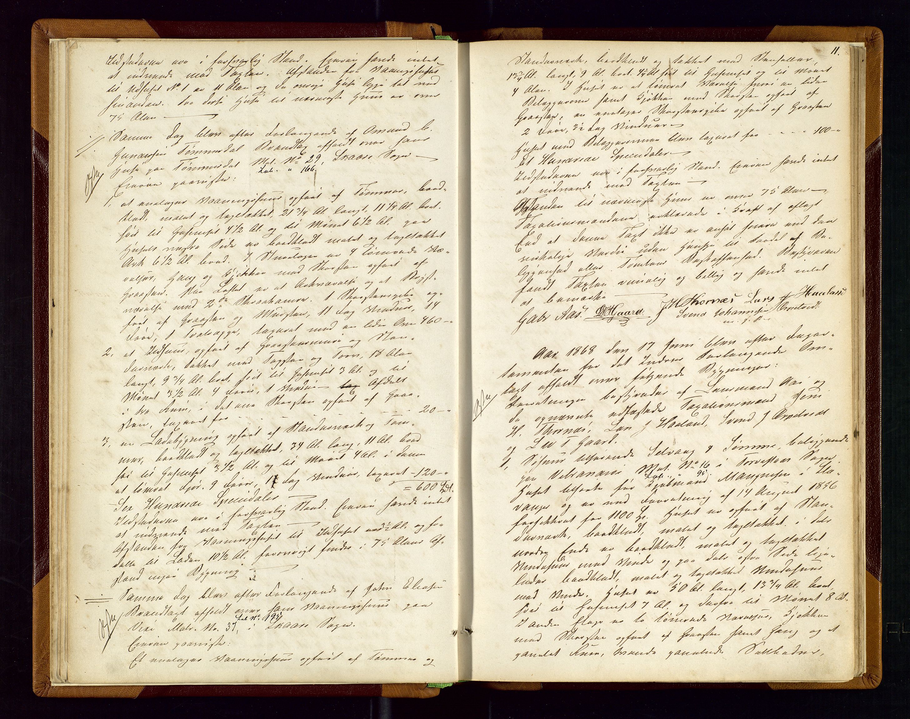 Torvestad lensmannskontor, AV/SAST-A-100307/1/Goa/L0001: "Brandtaxationsprotokol for Torvestad Thinglag", 1867-1883, s. 10b-11a