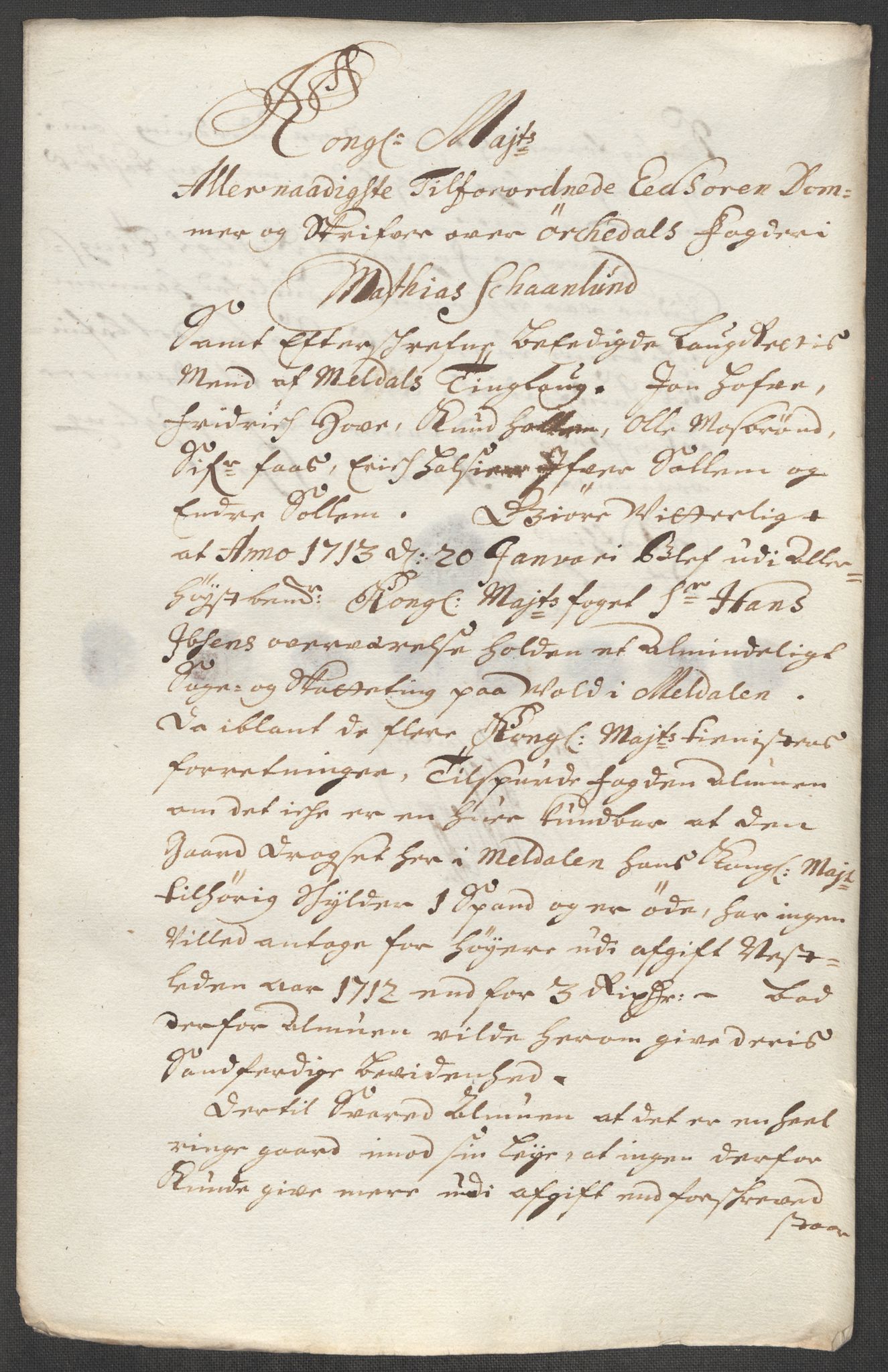 Rentekammeret inntil 1814, Reviderte regnskaper, Fogderegnskap, AV/RA-EA-4092/R60/L3963: Fogderegnskap Orkdal og Gauldal, 1712, s. 443