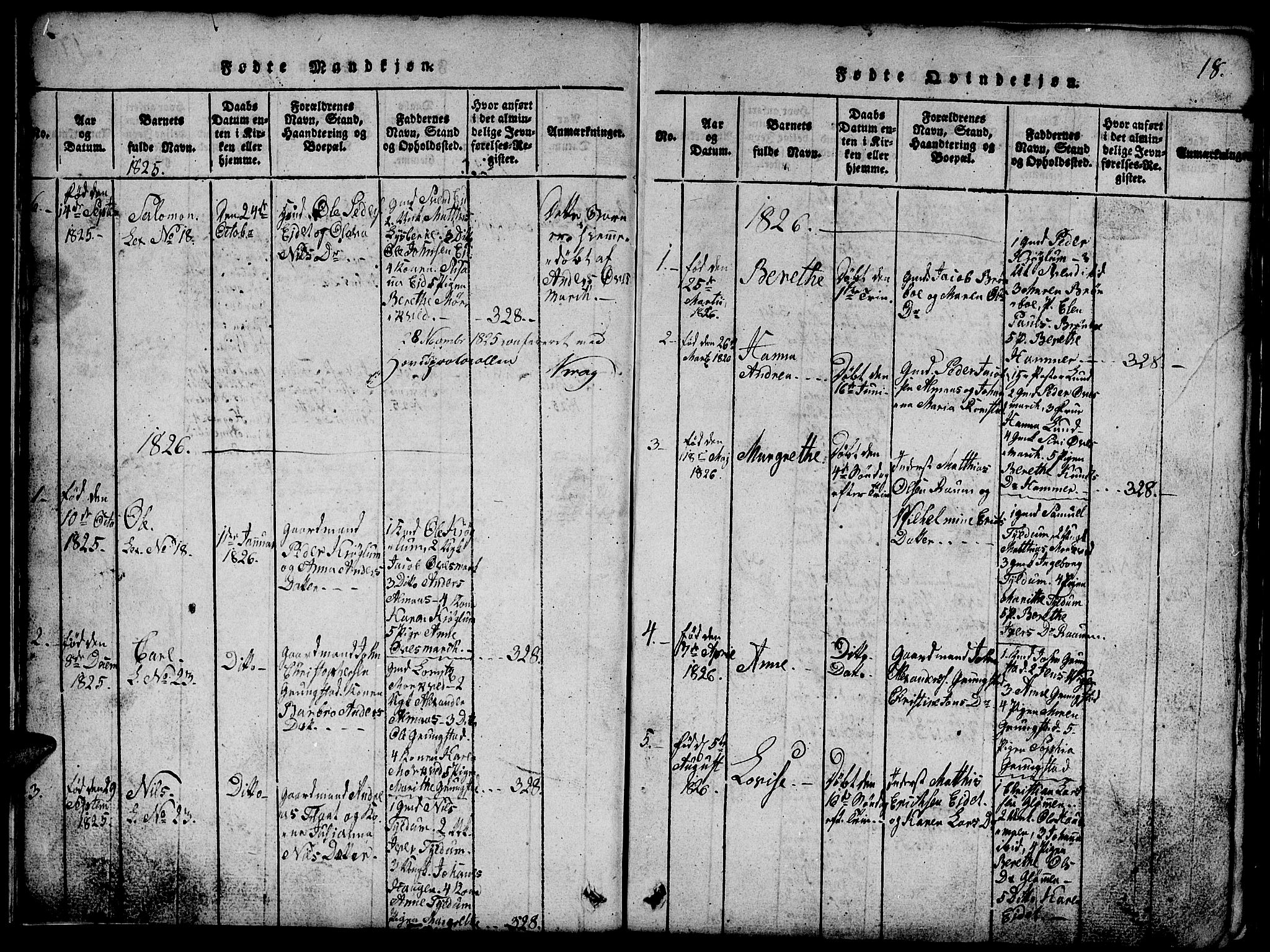 Ministerialprotokoller, klokkerbøker og fødselsregistre - Nord-Trøndelag, SAT/A-1458/765/L0562: Klokkerbok nr. 765C01, 1817-1851, s. 18