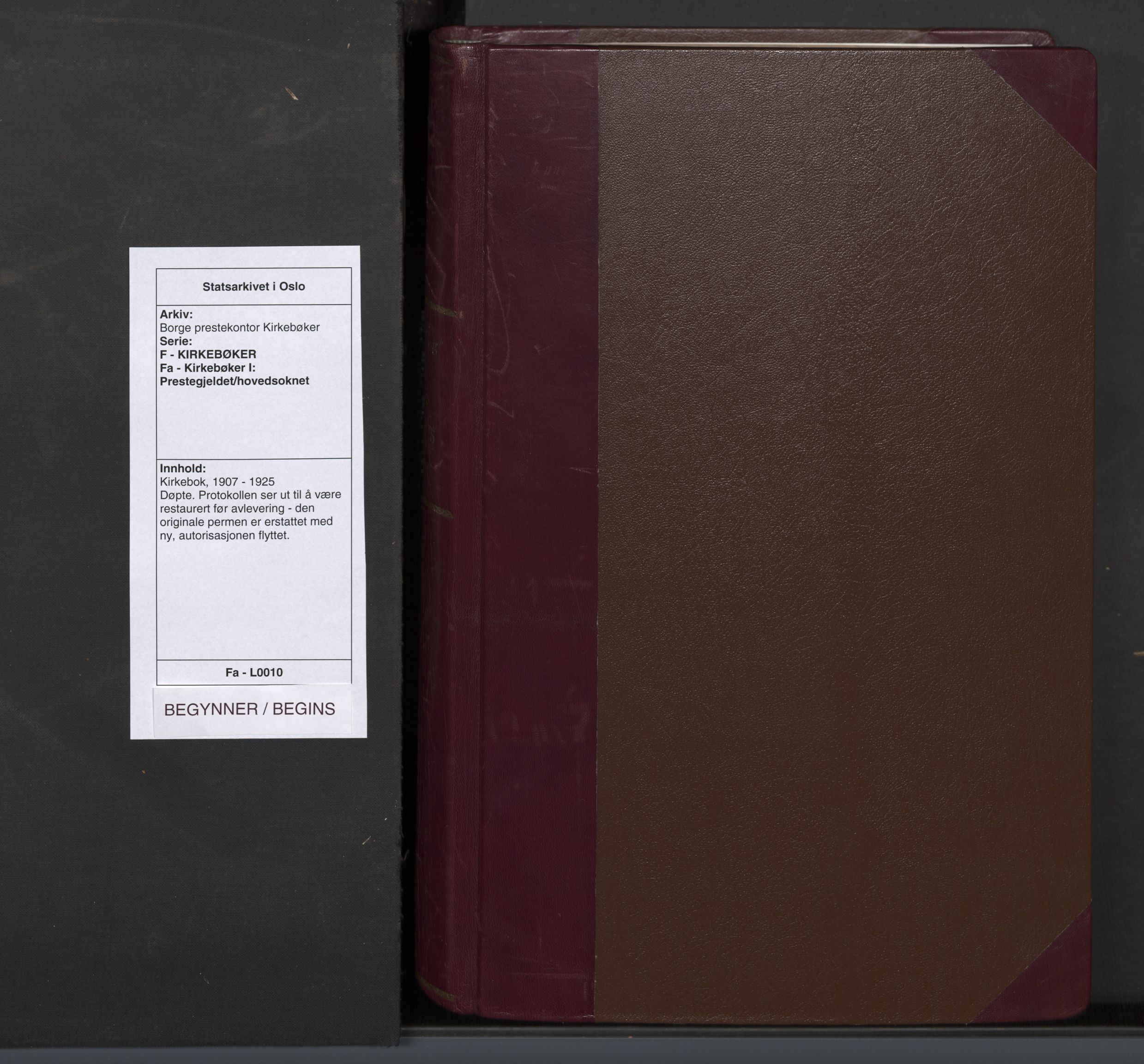 Borge prestekontor Kirkebøker, AV/SAO-A-10903/F/Fa/L0010: Ministerialbok nr. I 10, 1907-1925