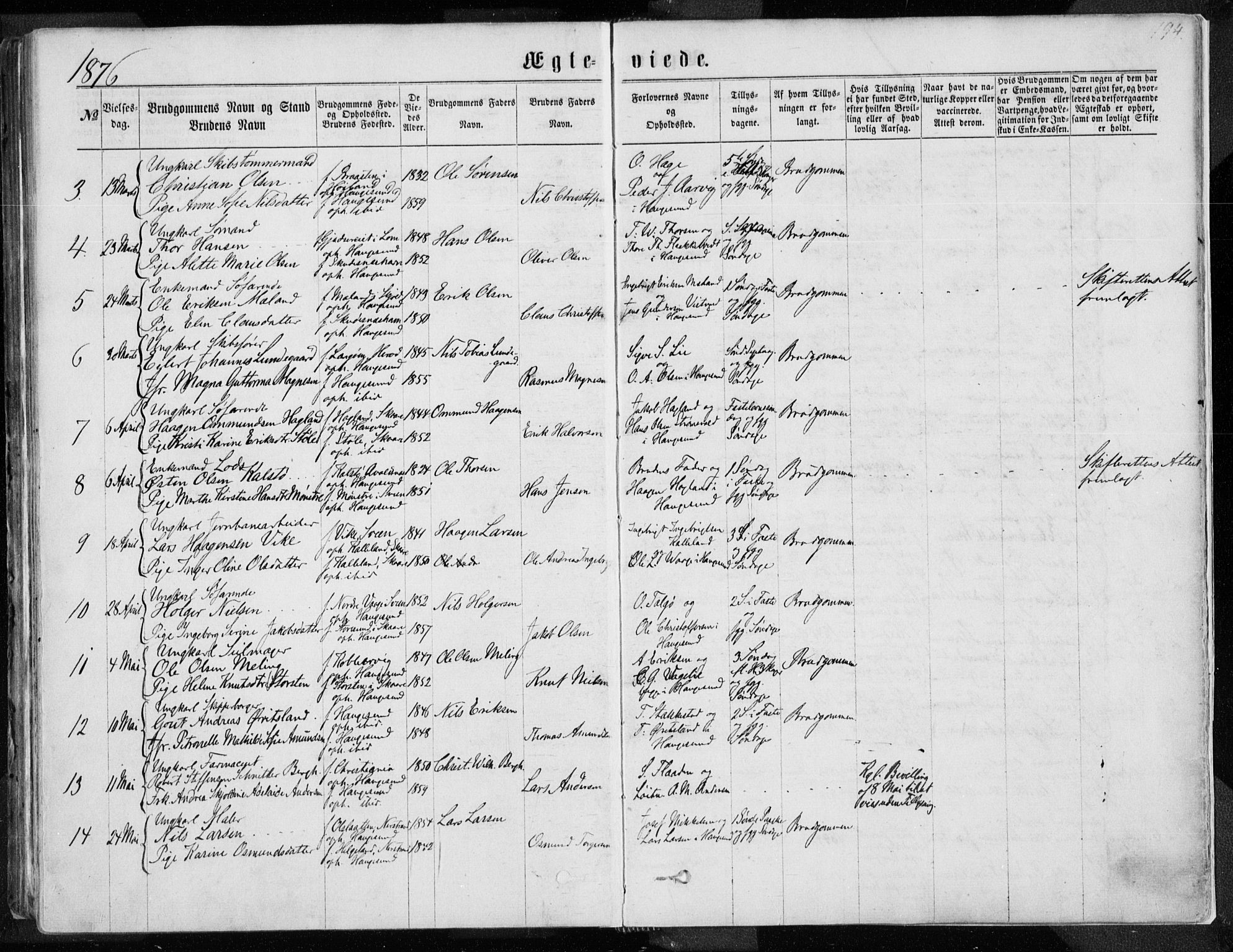 Torvastad sokneprestkontor, AV/SAST-A -101857/H/Ha/Haa/L0012: Ministerialbok nr. A 12.1, 1867-1877, s. 194