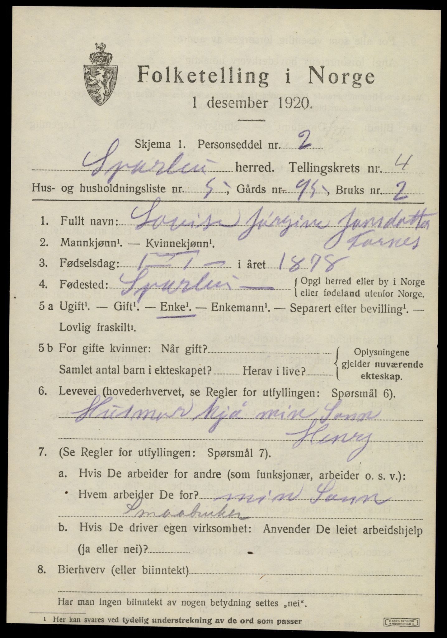 SAT, Folketelling 1920 for 1731 Sparbu herred, 1920, s. 5219
