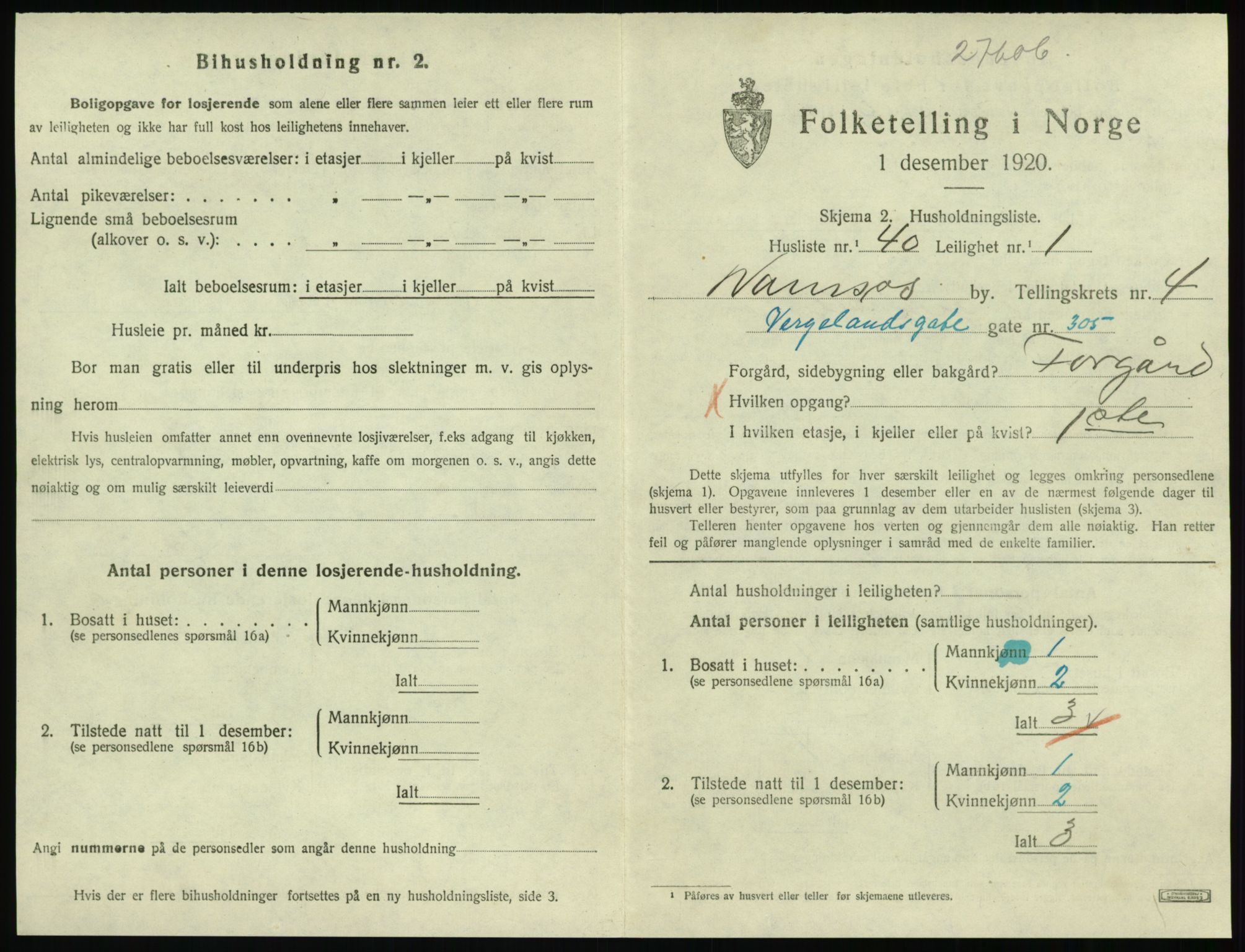 SAT, Folketelling 1920 for 1703 Namsos ladested, 1920, s. 1549