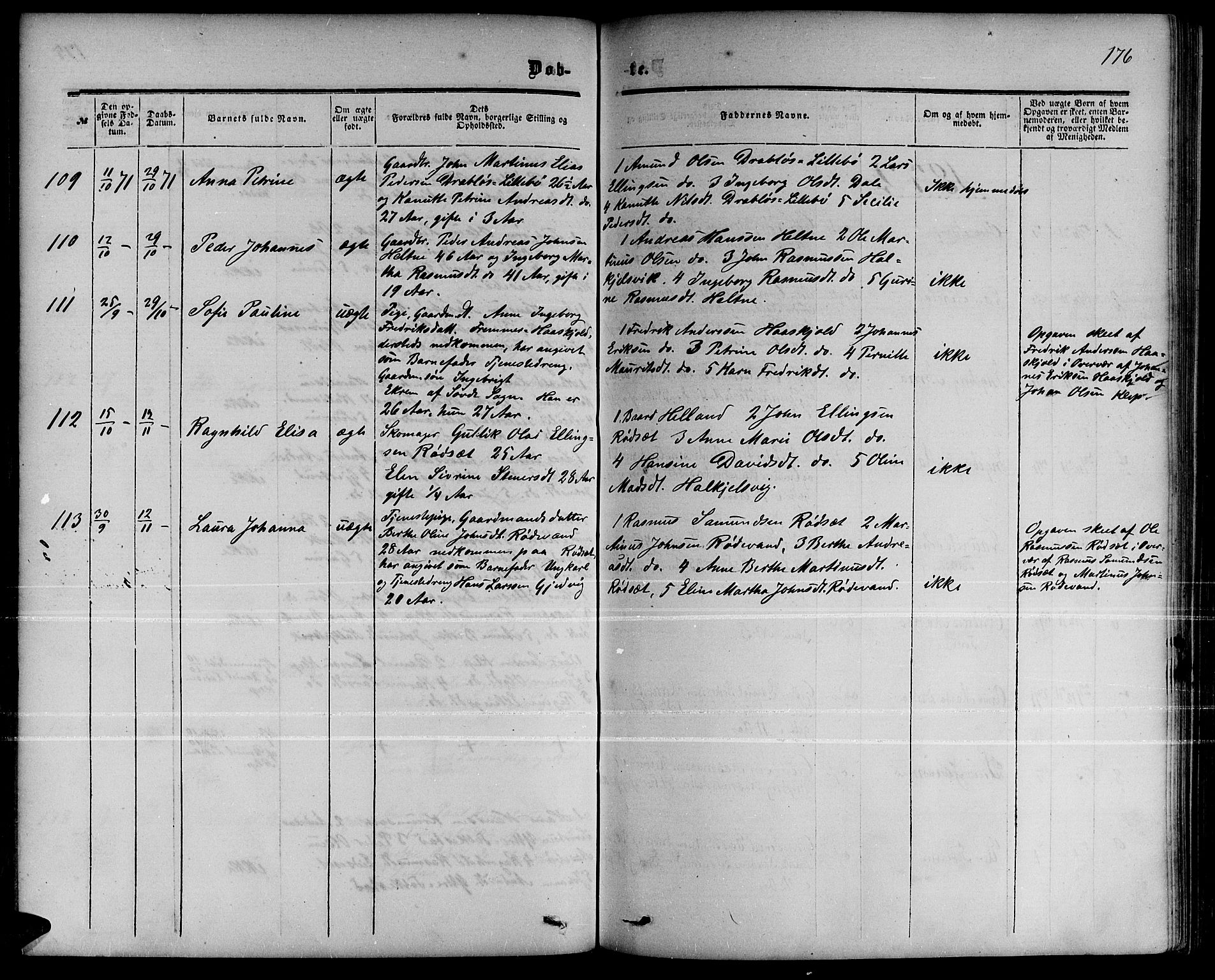 Ministerialprotokoller, klokkerbøker og fødselsregistre - Møre og Romsdal, AV/SAT-A-1454/511/L0157: Klokkerbok nr. 511C03, 1864-1884, s. 176