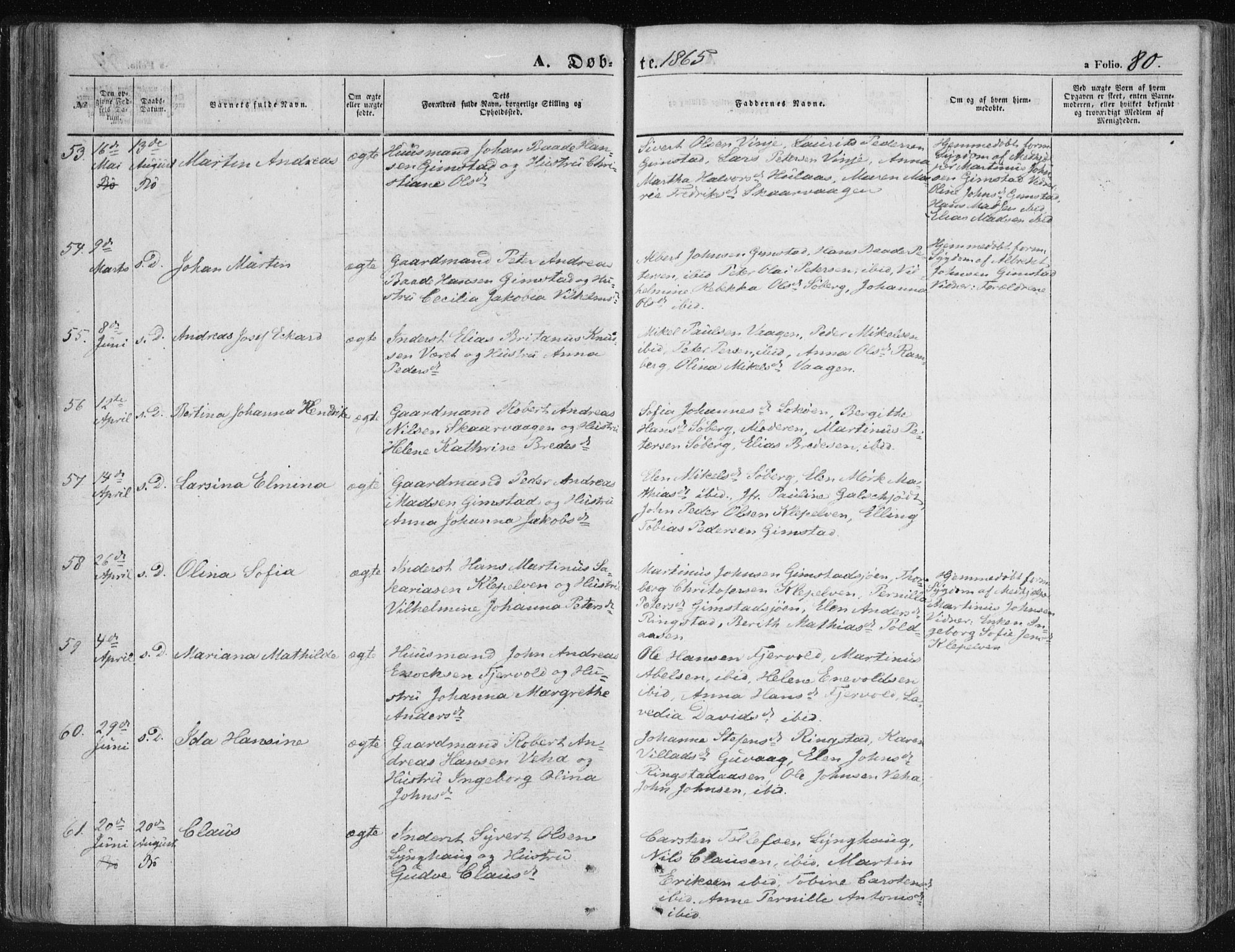 Ministerialprotokoller, klokkerbøker og fødselsregistre - Nordland, AV/SAT-A-1459/891/L1300: Ministerialbok nr. 891A05, 1856-1870, s. 80