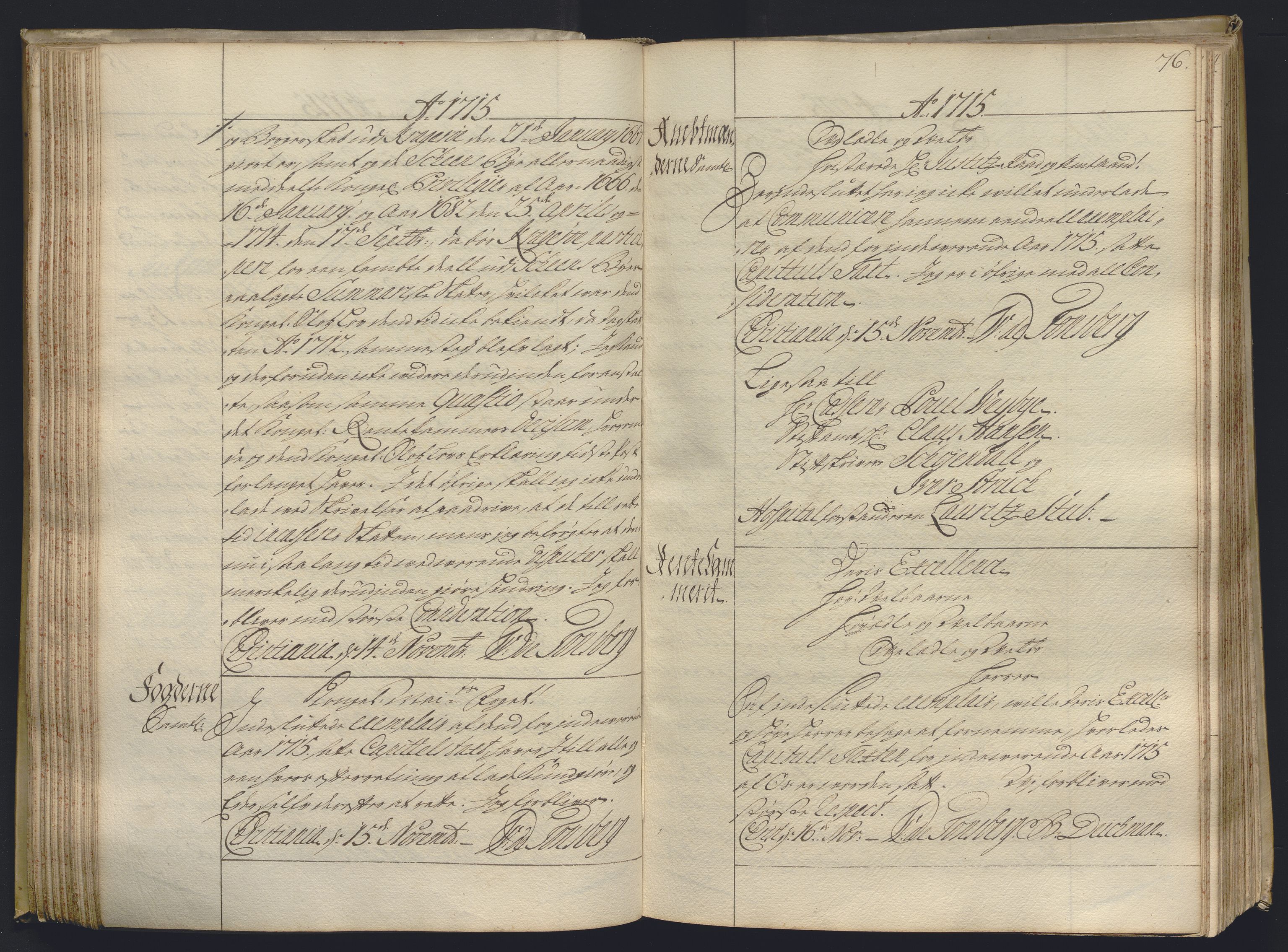 Kristiania stiftamt, AV/SAO-A-10386/B/Ba/L0004: Kopibok, 1715-1717, s. 75b-76a
