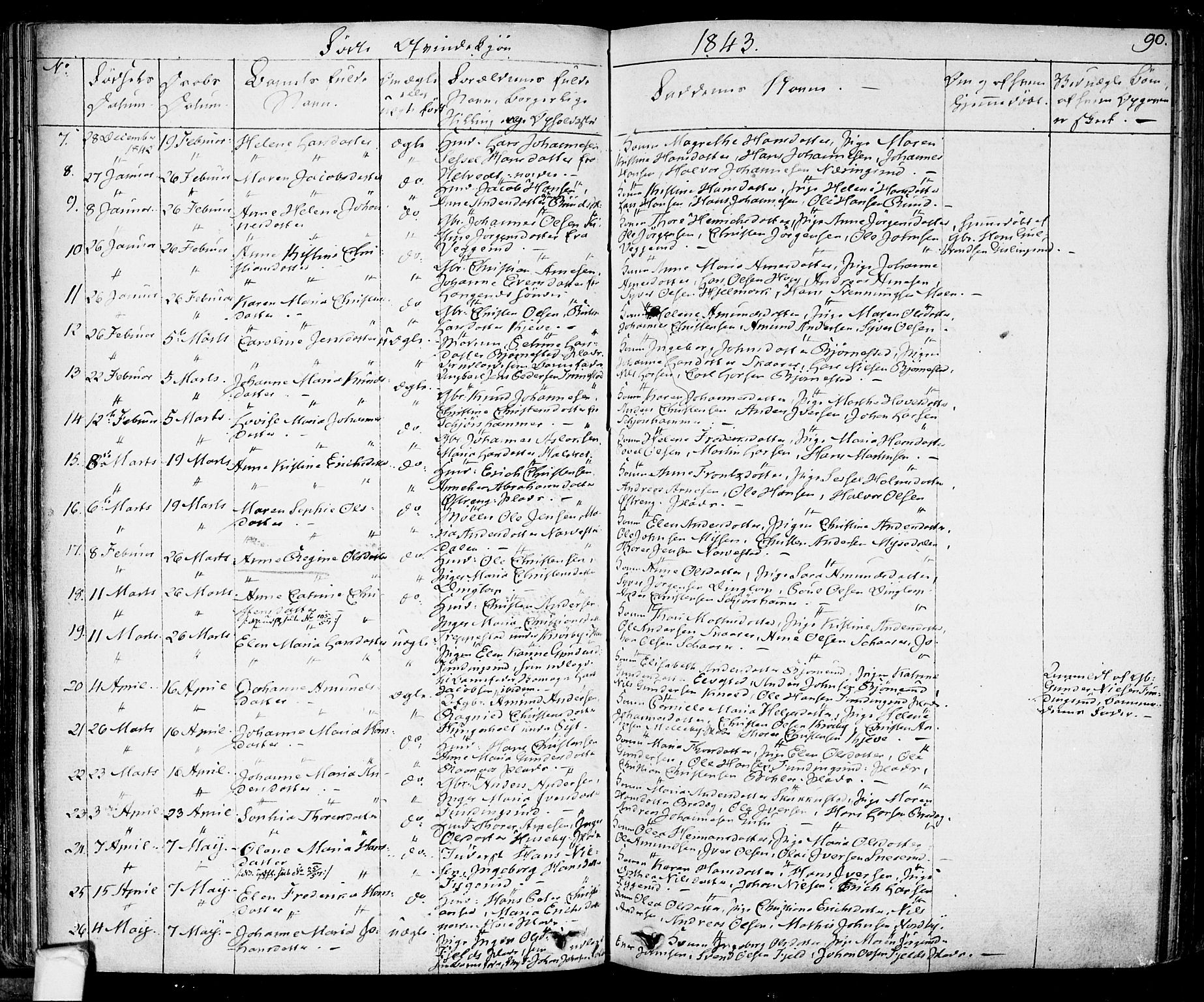 Eidsberg prestekontor Kirkebøker, AV/SAO-A-10905/F/Fa/L0008: Ministerialbok nr. I 8, 1832-1848, s. 90