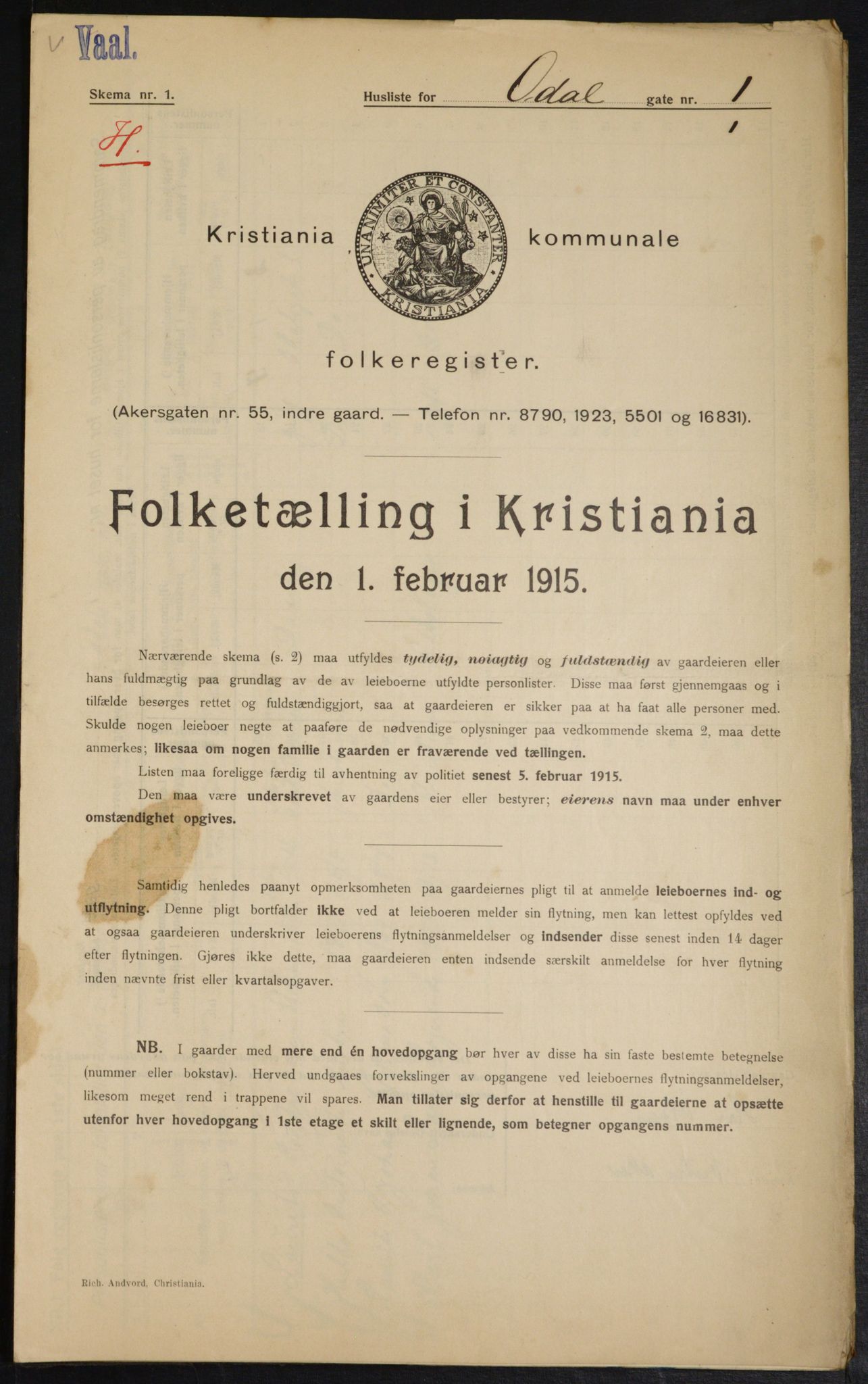 OBA, Kommunal folketelling 1.2.1915 for Kristiania, 1915, s. 73768