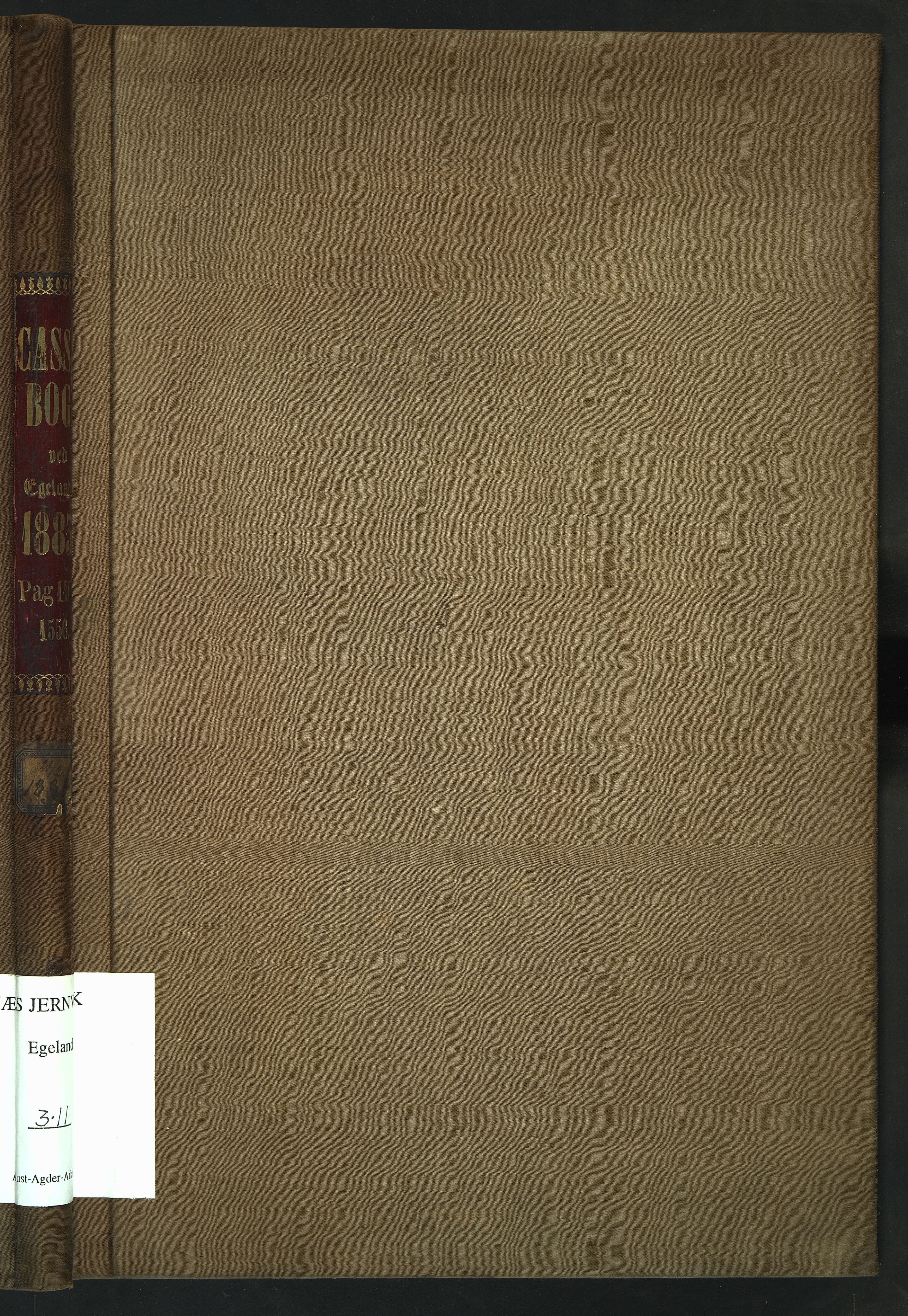 Egelands Verk, NESJ/NJM-002/03/L0011: Kassabok, 1883