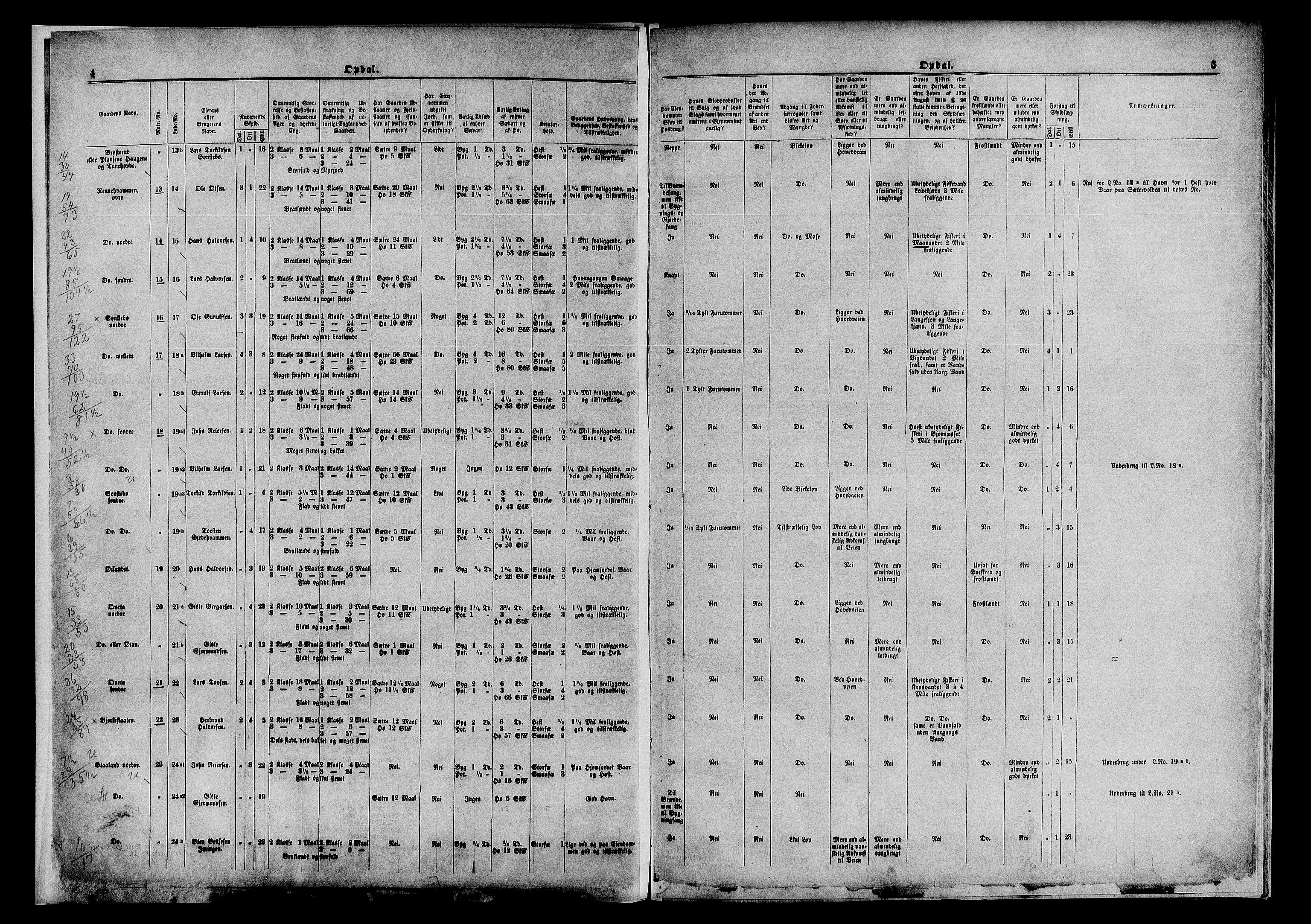 Matrikkelrevisjonen av 1863, AV/RA-S-1530/F/Fe/L0106/0002: Nore (Uvdal) / II. Med endringer av Herredskommisjonen, 1863