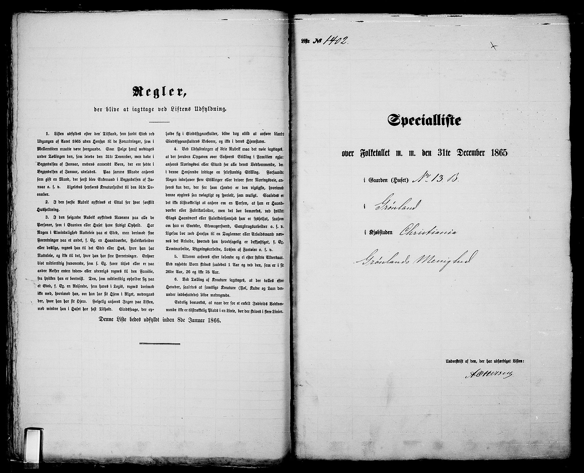 RA, Folketelling 1865 for 0301 Kristiania kjøpstad, 1865, s. 3182