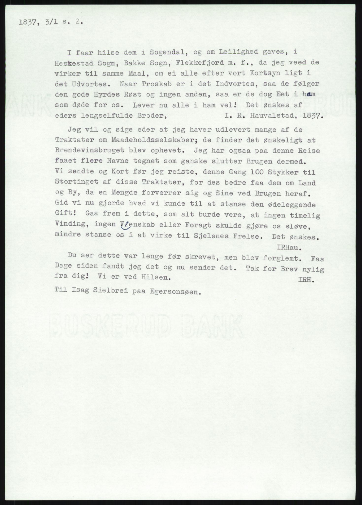 Samlinger til kildeutgivelse, Haugianerbrev, AV/RA-EA-6834/F/L0004: Haugianerbrev IV: 1827-1842, 1827-1842