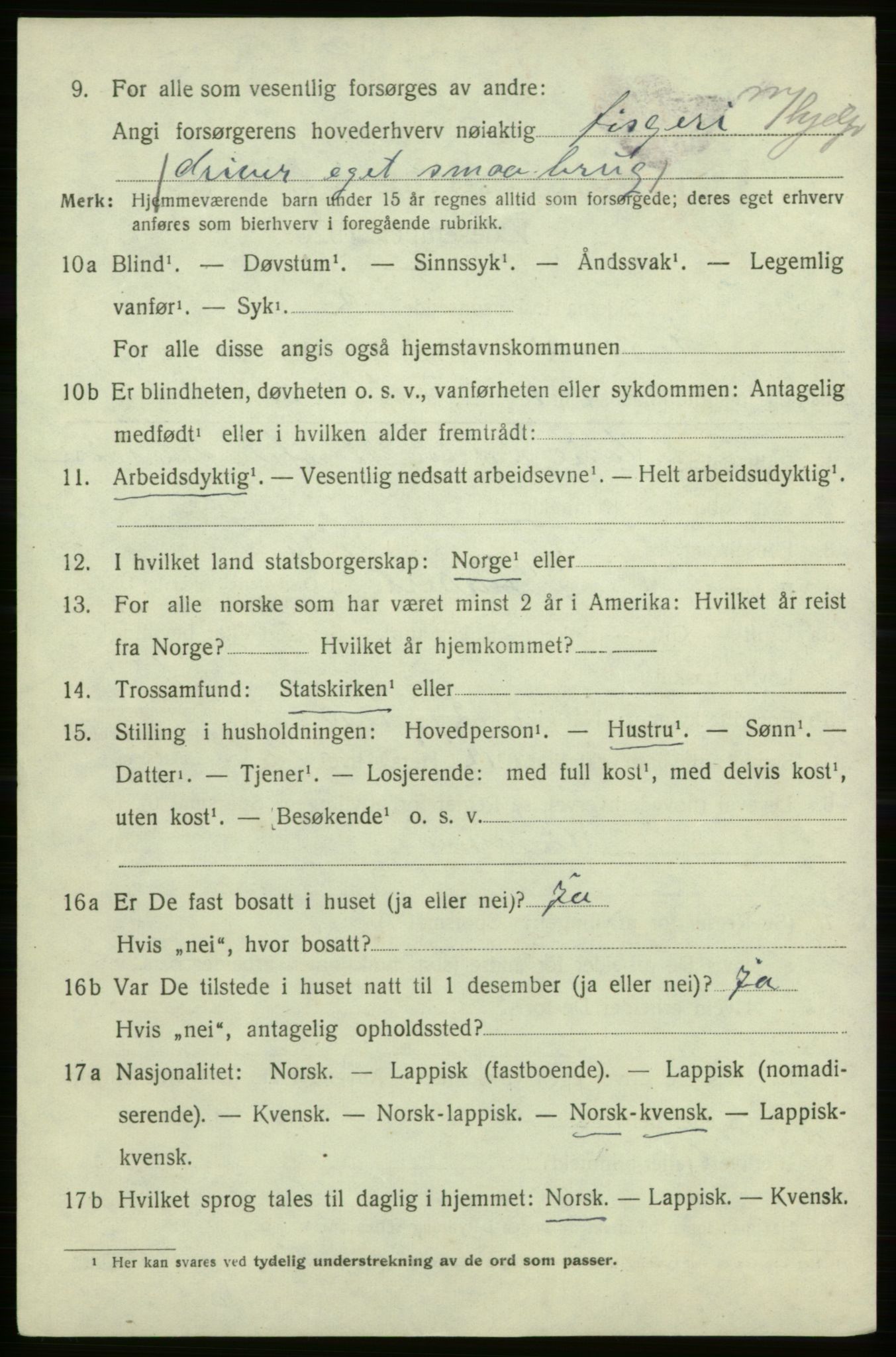 SATØ, Folketelling 1920 for 2015 Hasvik herred, 1920, s. 1760