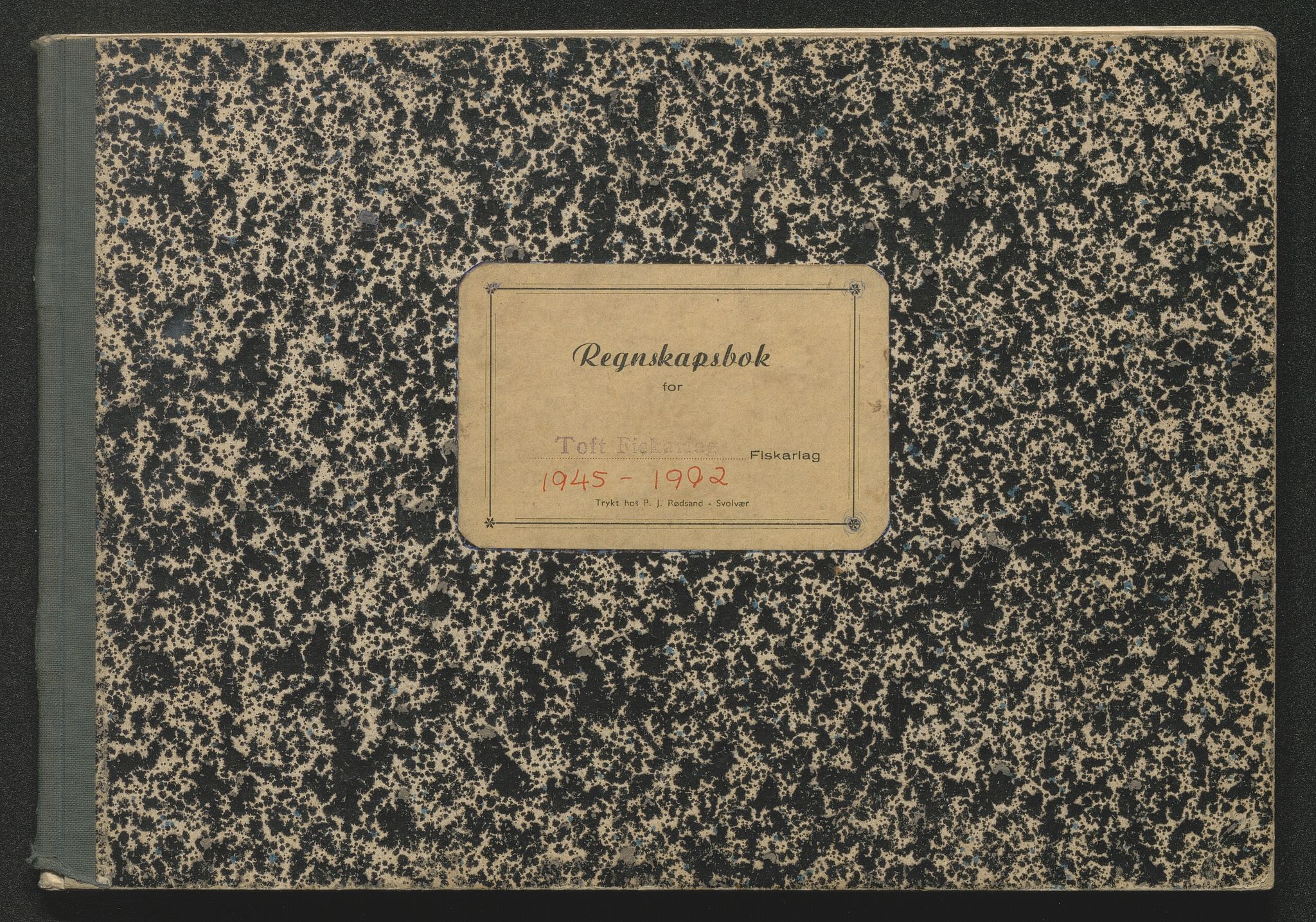 Toft fiskarlag , IKAH/1259b-Pa0001/R/Ra/L0001: Rekneskapsbok for Toft Fiskalag , 1945-1992