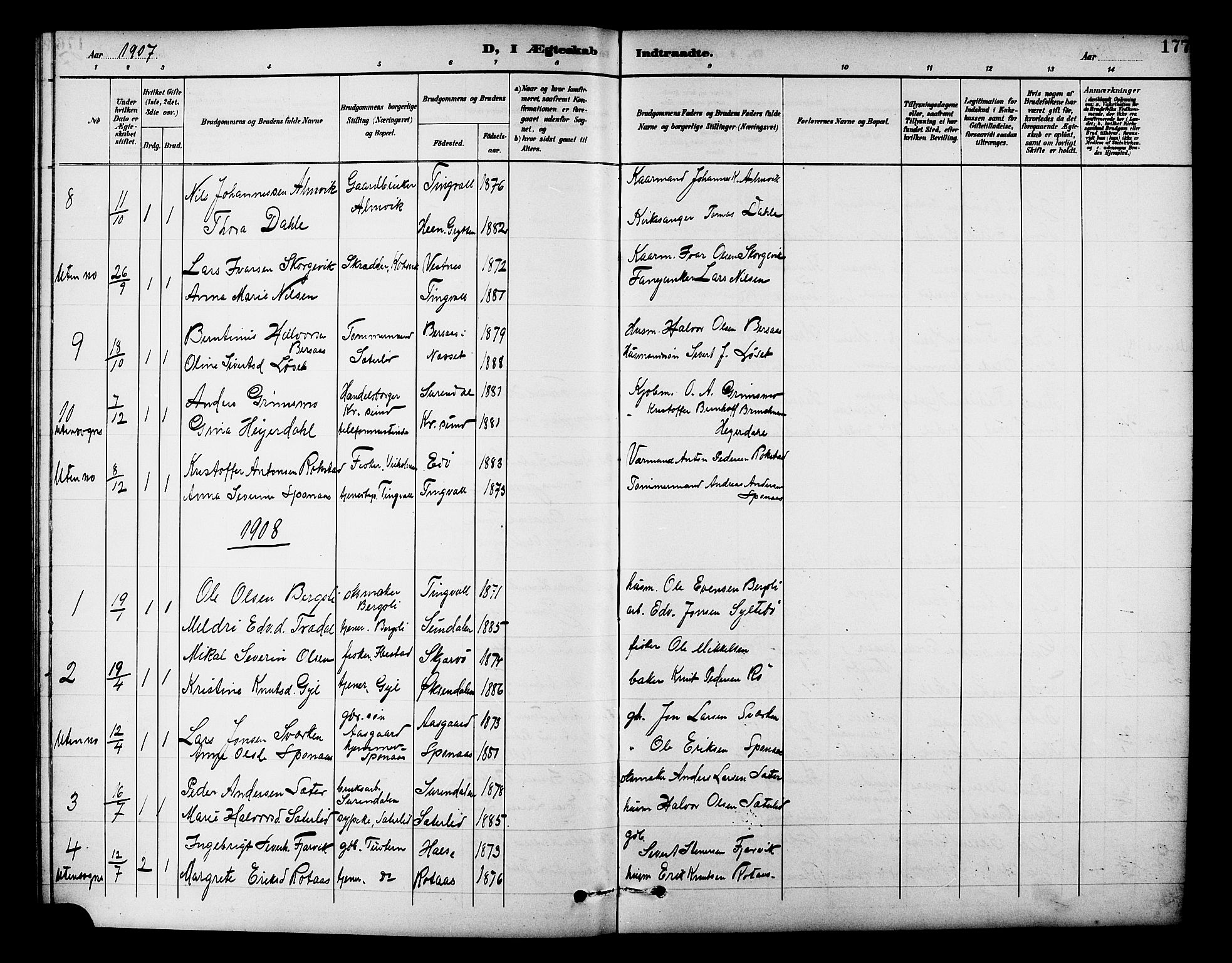 Ministerialprotokoller, klokkerbøker og fødselsregistre - Møre og Romsdal, AV/SAT-A-1454/586/L0992: Klokkerbok nr. 586C03, 1892-1909, s. 177