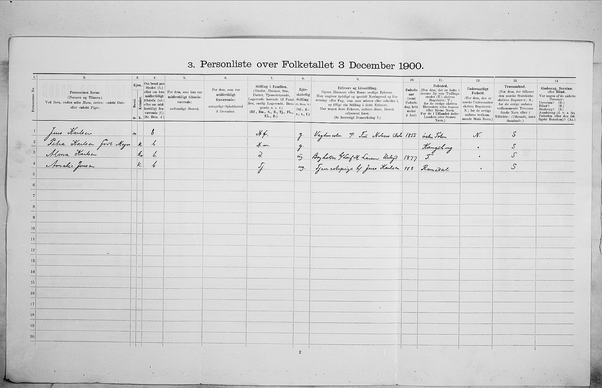 SAO, Folketelling 1900 for 0301 Kristiania kjøpstad, 1900, s. 64858