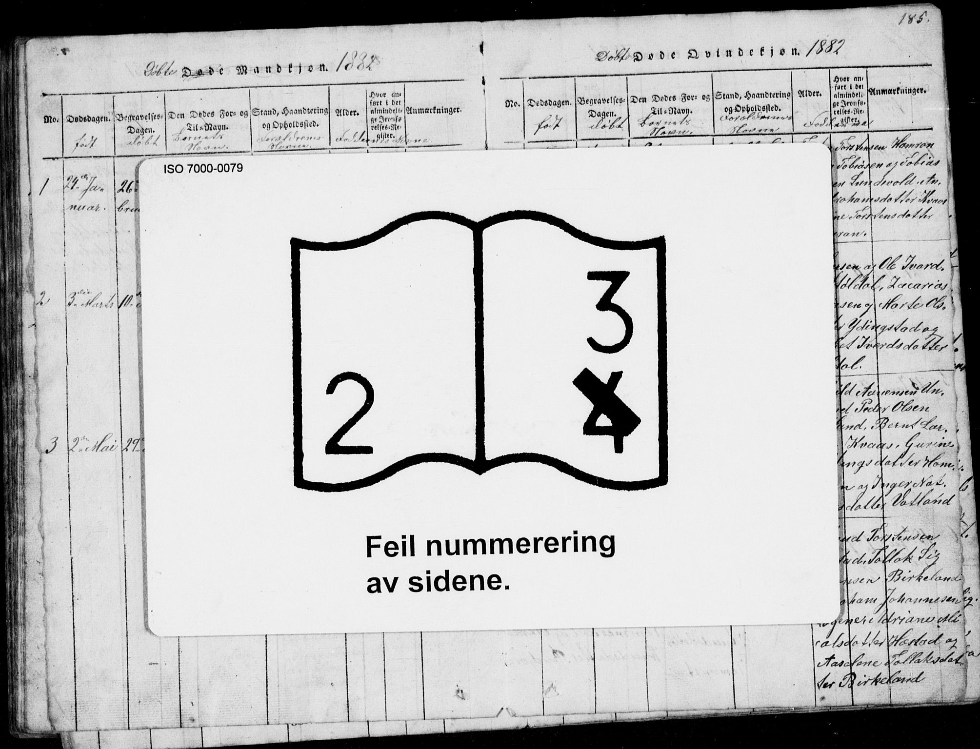 Lyngdal sokneprestkontor, AV/SAK-1111-0029/F/Fb/Fbb/L0001: Klokkerbok nr. B 1, 1816-1900, s. 185