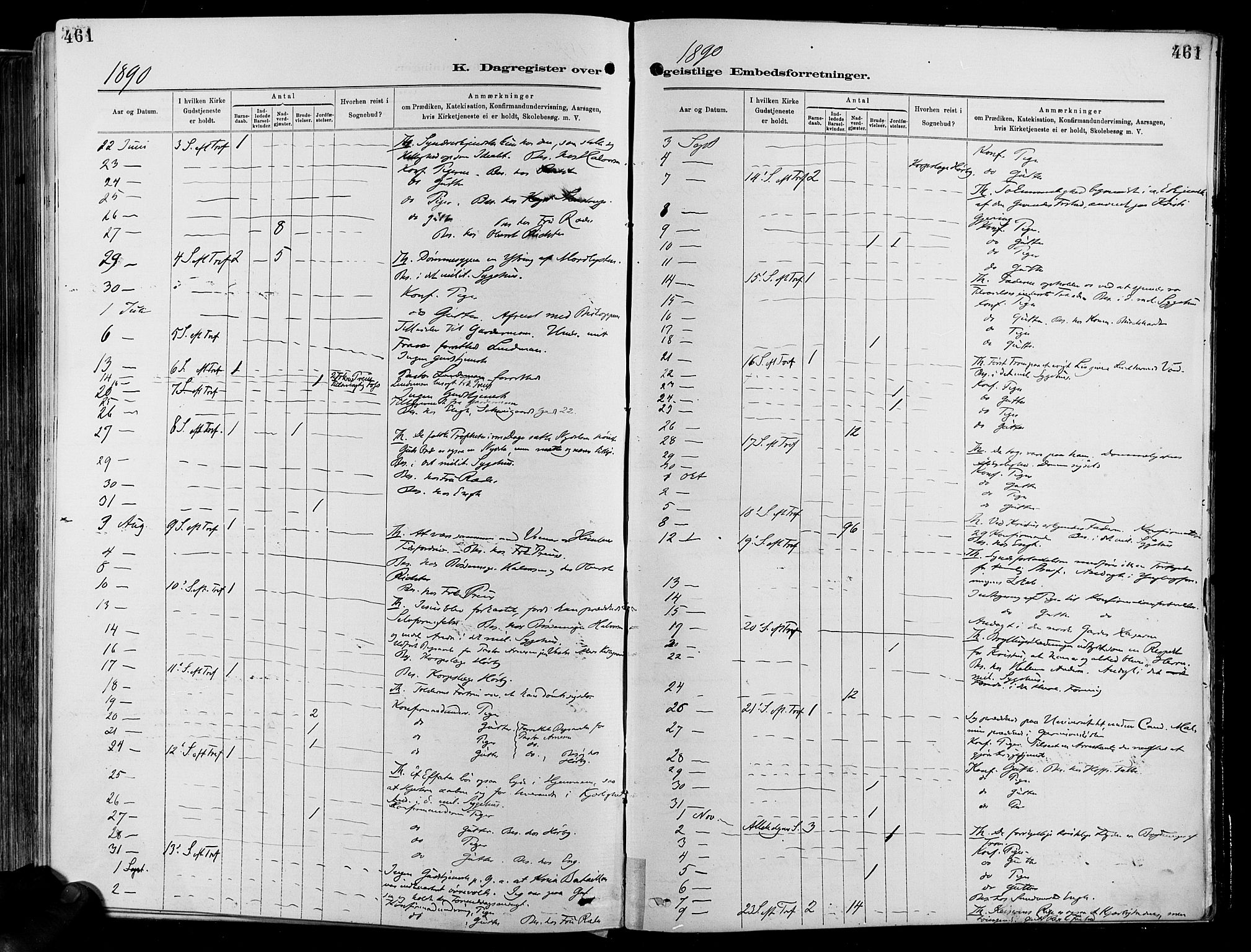 Garnisonsmenigheten Kirkebøker, SAO/A-10846/F/Fa/L0012: Ministerialbok nr. 12, 1880-1893, s. 461