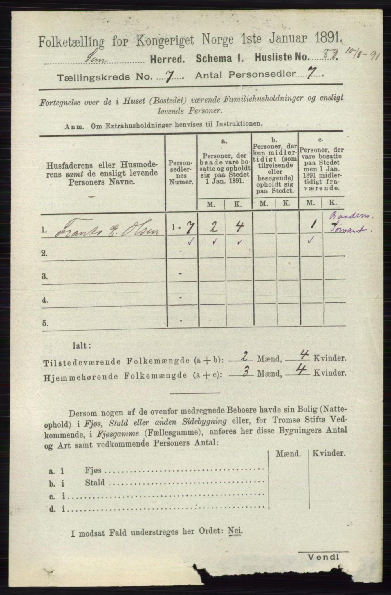 RA, Folketelling 1891 for 0721 Sem herred, 1891, s. 3256