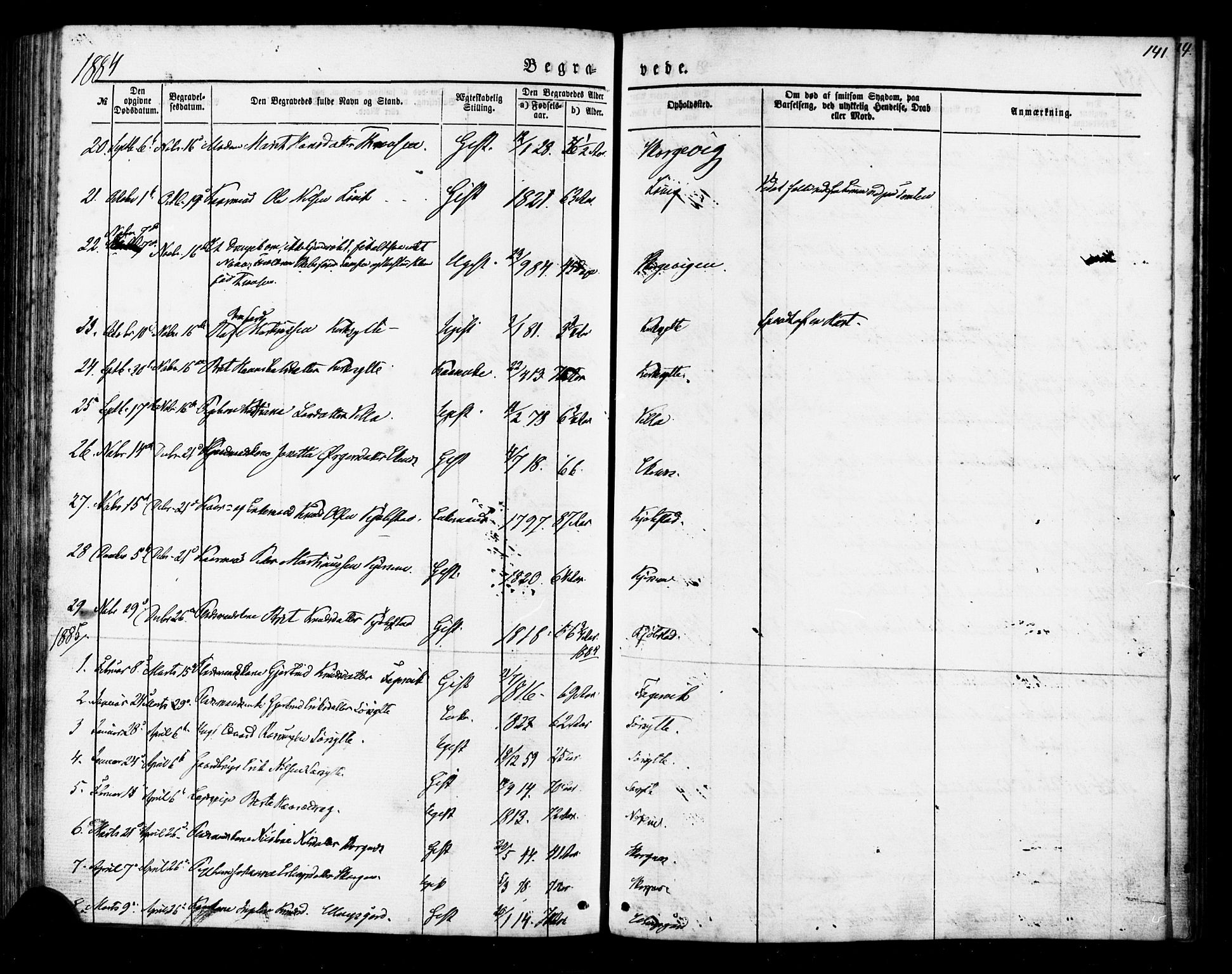 Ministerialprotokoller, klokkerbøker og fødselsregistre - Møre og Romsdal, AV/SAT-A-1454/541/L0545: Ministerialbok nr. 541A02, 1872-1886, s. 141