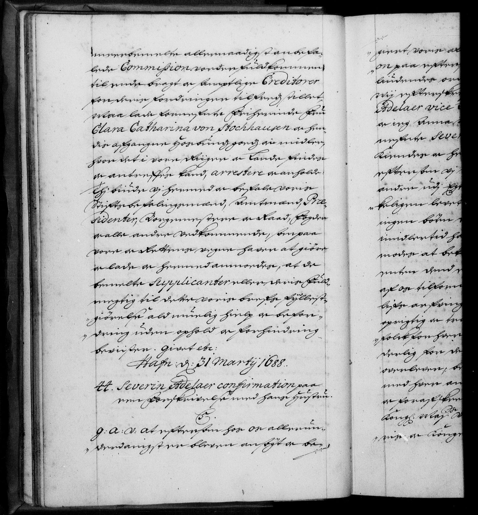 Danske Kanselli 1572-1799, AV/RA-EA-3023/F/Fc/Fca/Fcaa/L0015: Norske registre (mikrofilm), 1688-1691, s. 31b