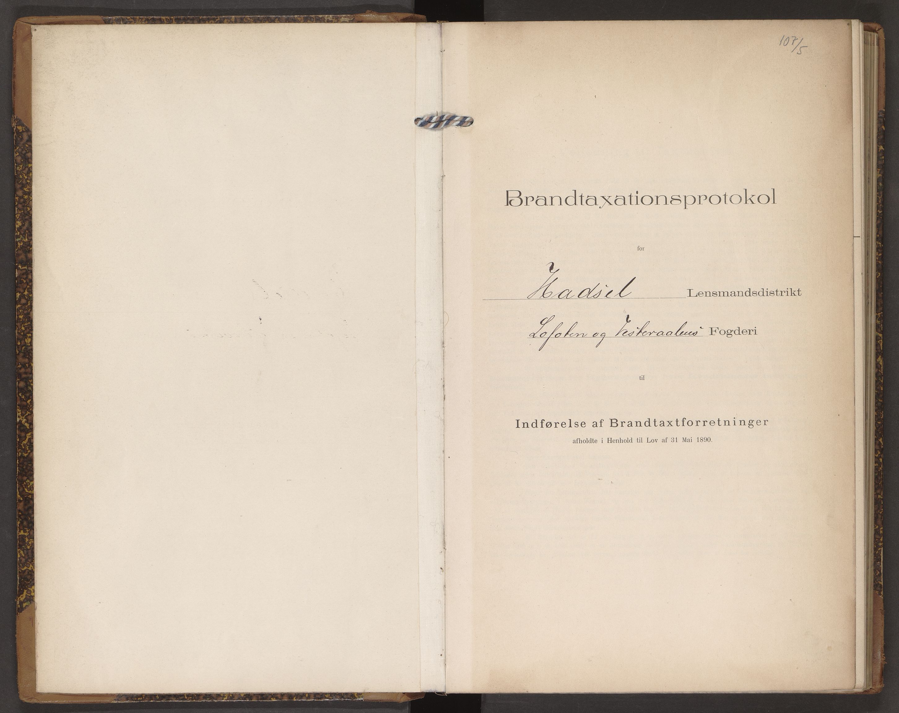 Norges Brannkasse Hadsel, SAT/A-5593/Fb/L0004: Branntakstprotokoll, 1902-1906