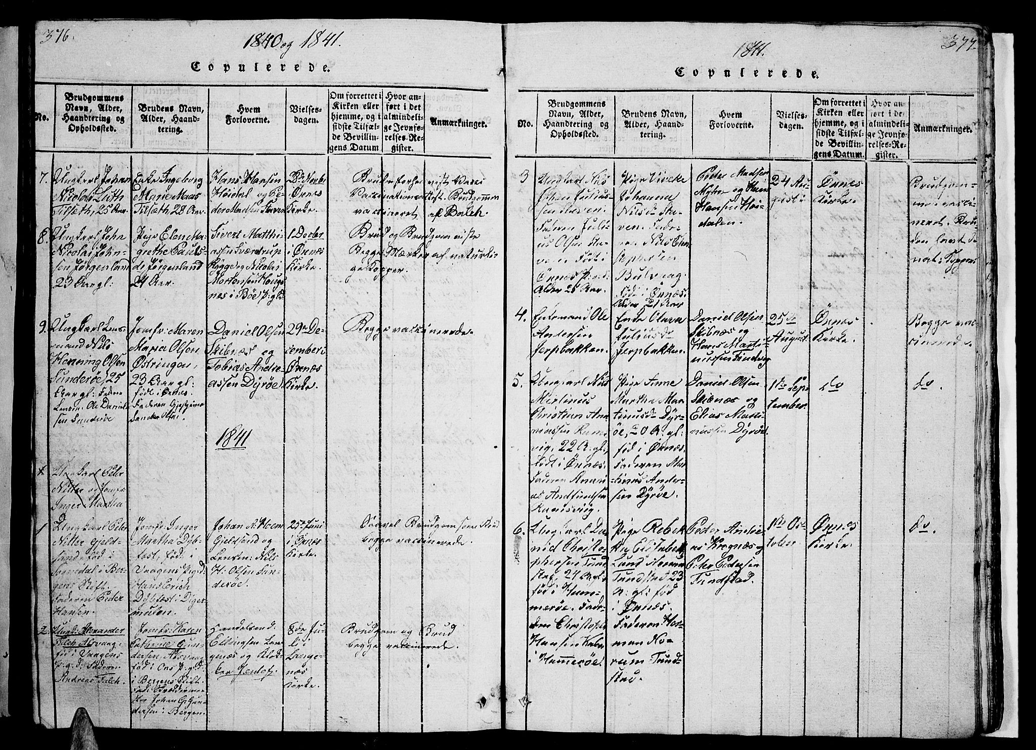 Ministerialprotokoller, klokkerbøker og fødselsregistre - Nordland, AV/SAT-A-1459/893/L1346: Klokkerbok nr. 893C01, 1820-1858, s. 376-377