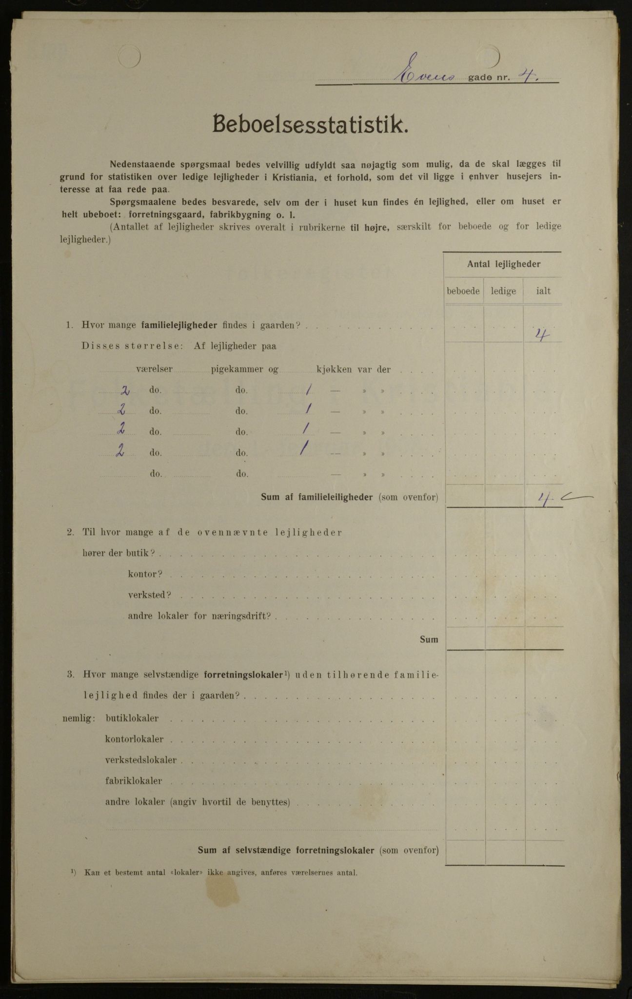 OBA, Kommunal folketelling 1.2.1908 for Kristiania kjøpstad, 1908, s. 20841