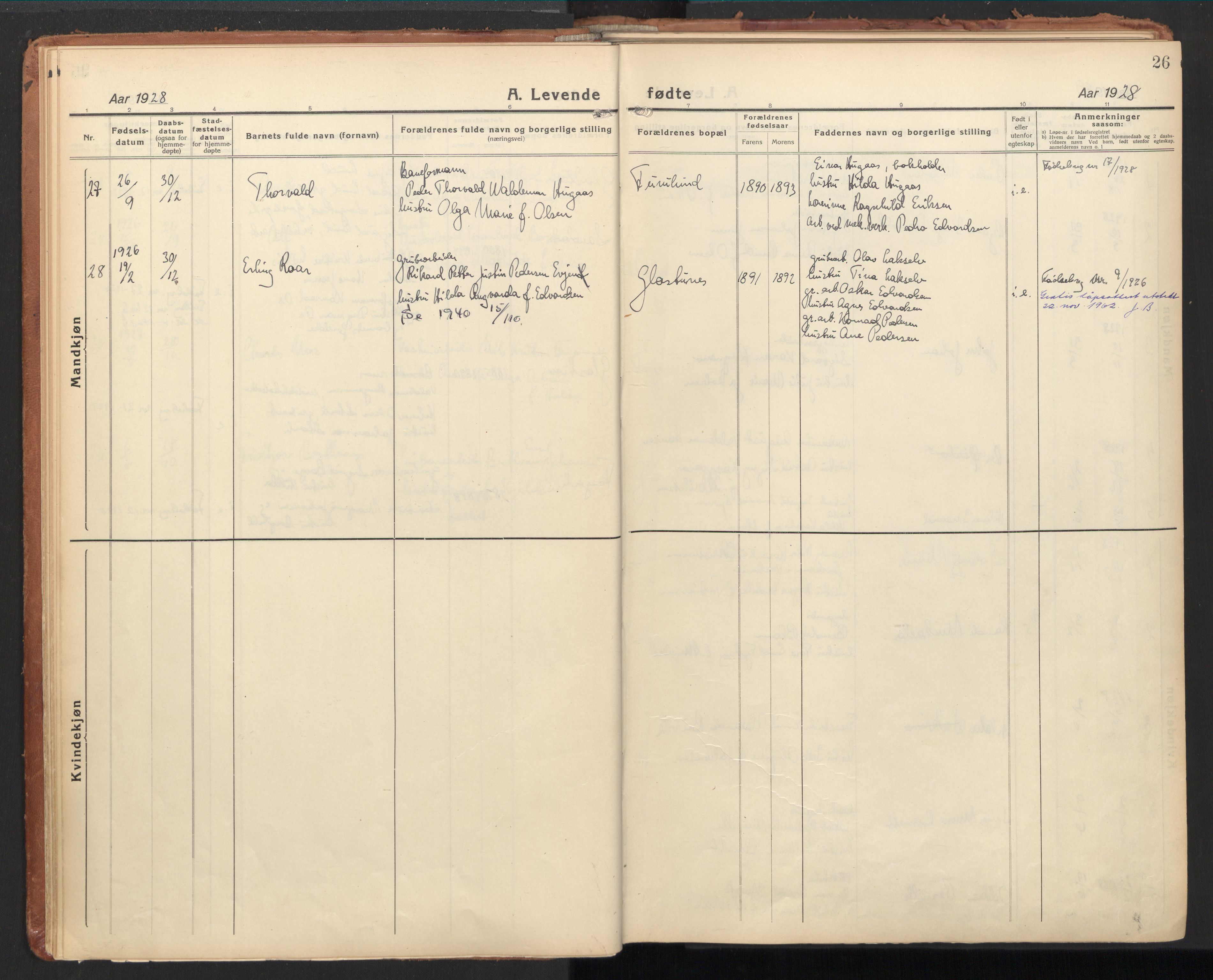 Ministerialprotokoller, klokkerbøker og fødselsregistre - Nordland, SAT/A-1459/850/L0716: Residerende kapellans bok nr. 850B06, 1924-1938, s. 26