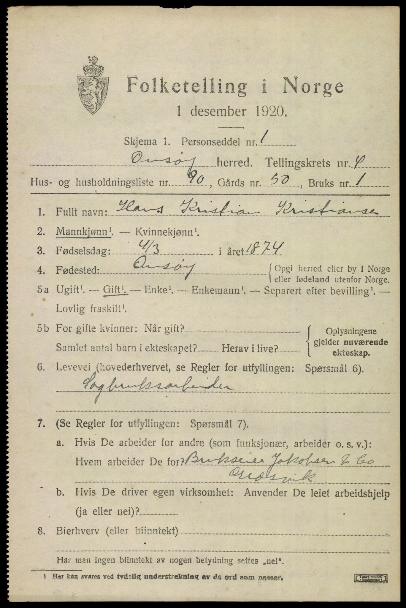 SAO, Folketelling 1920 for 0134 Onsøy herred, 1920, s. 5984