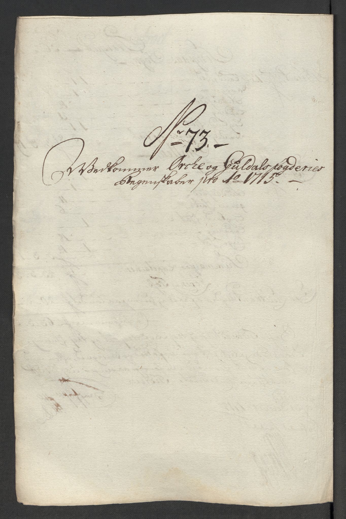 Rentekammeret inntil 1814, Reviderte regnskaper, Fogderegnskap, RA/EA-4092/R60/L3966: Fogderegnskap Orkdal og Gauldal, 1715, s. 499