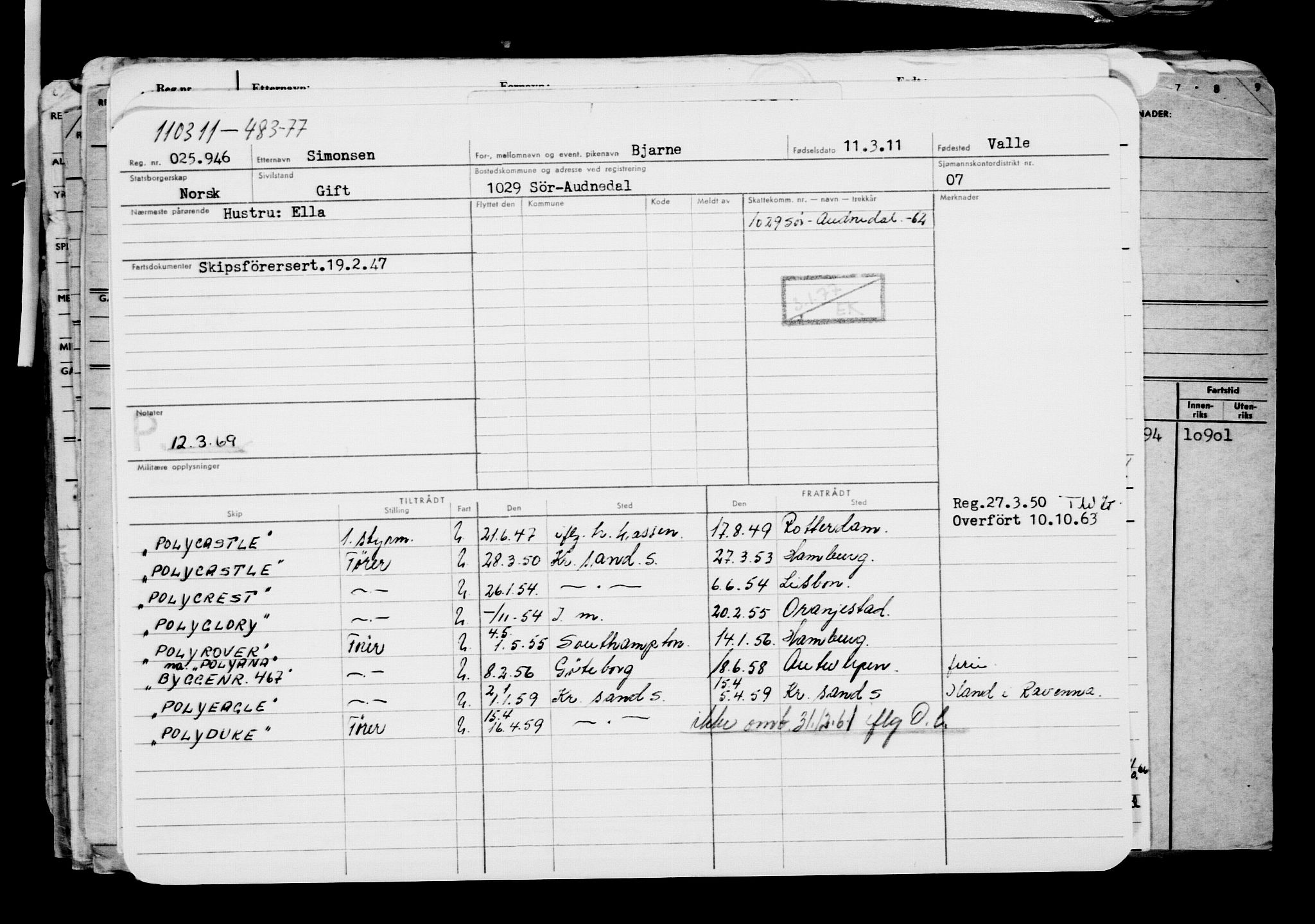 Direktoratet for sjømenn, AV/RA-S-3545/G/Gb/L0094: Hovedkort, 1911, s. 563