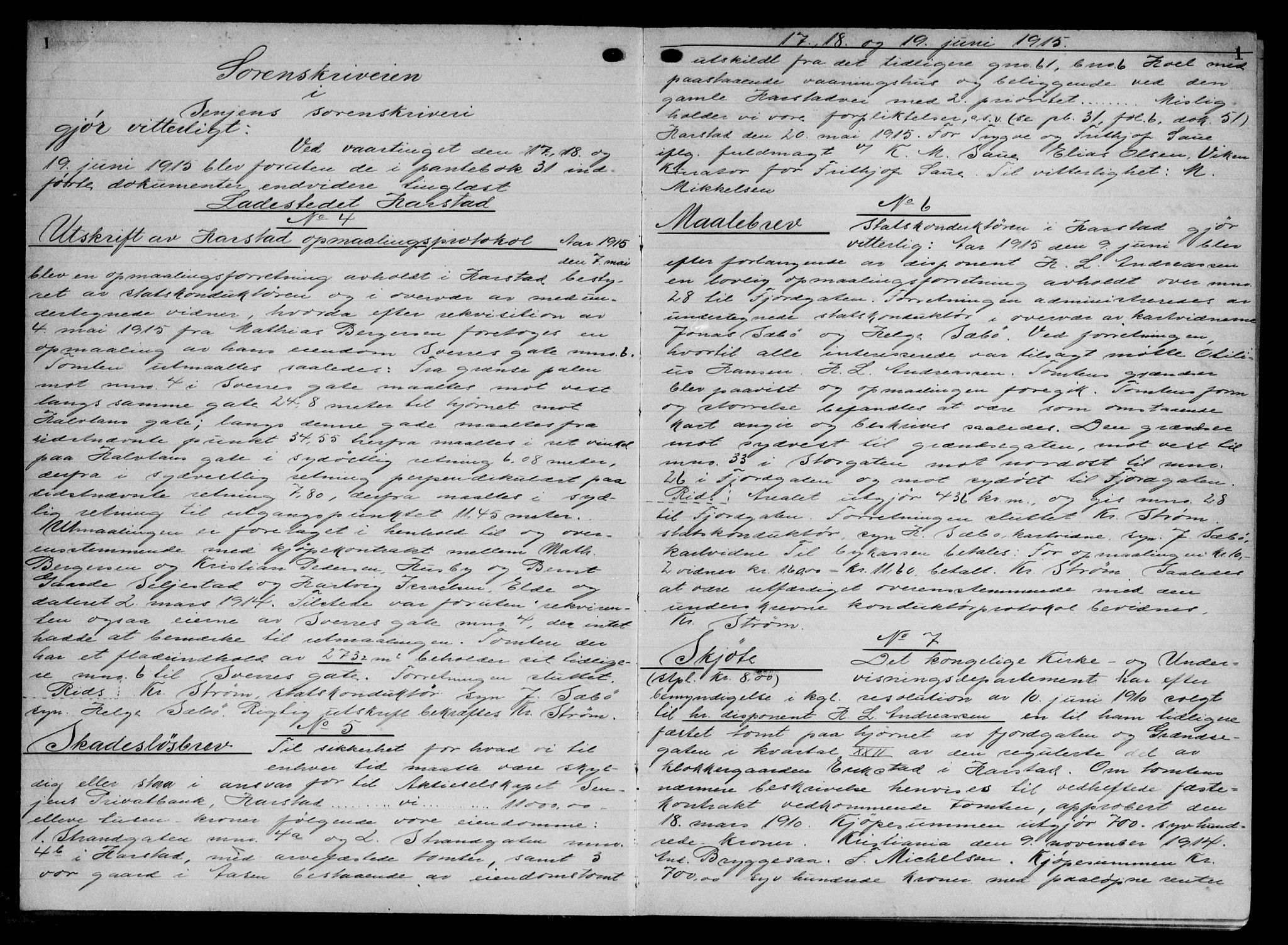 Senja sorenskriveri 1855-, SATØ/S-0048/1/H/Hd/L0032: Pantebok nr. 32, 1915-1916, s. 1