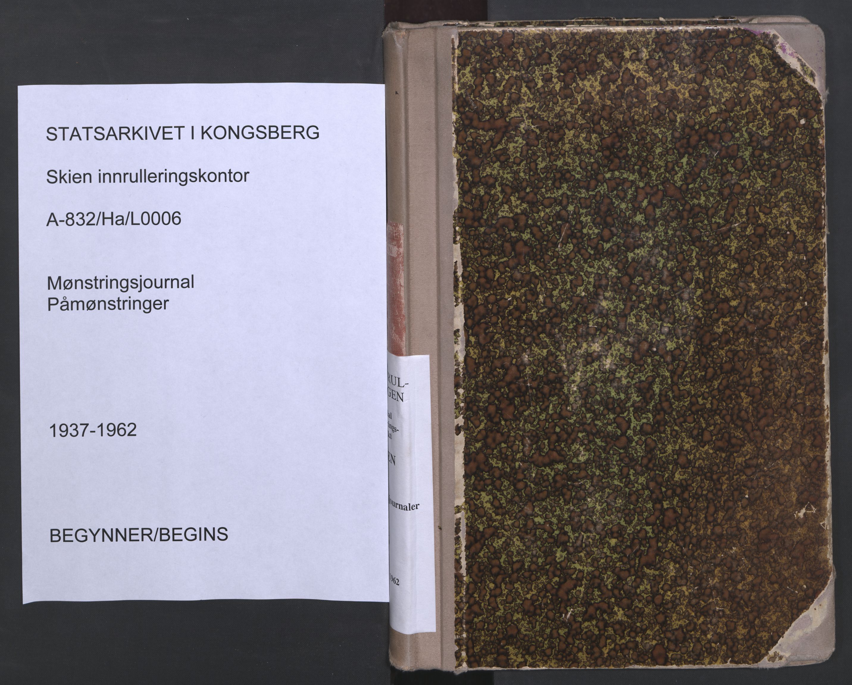Skien innrulleringskontor, SAKO/A-832/H/Ha/L0006: Mønstringsjournal, 1937-1962