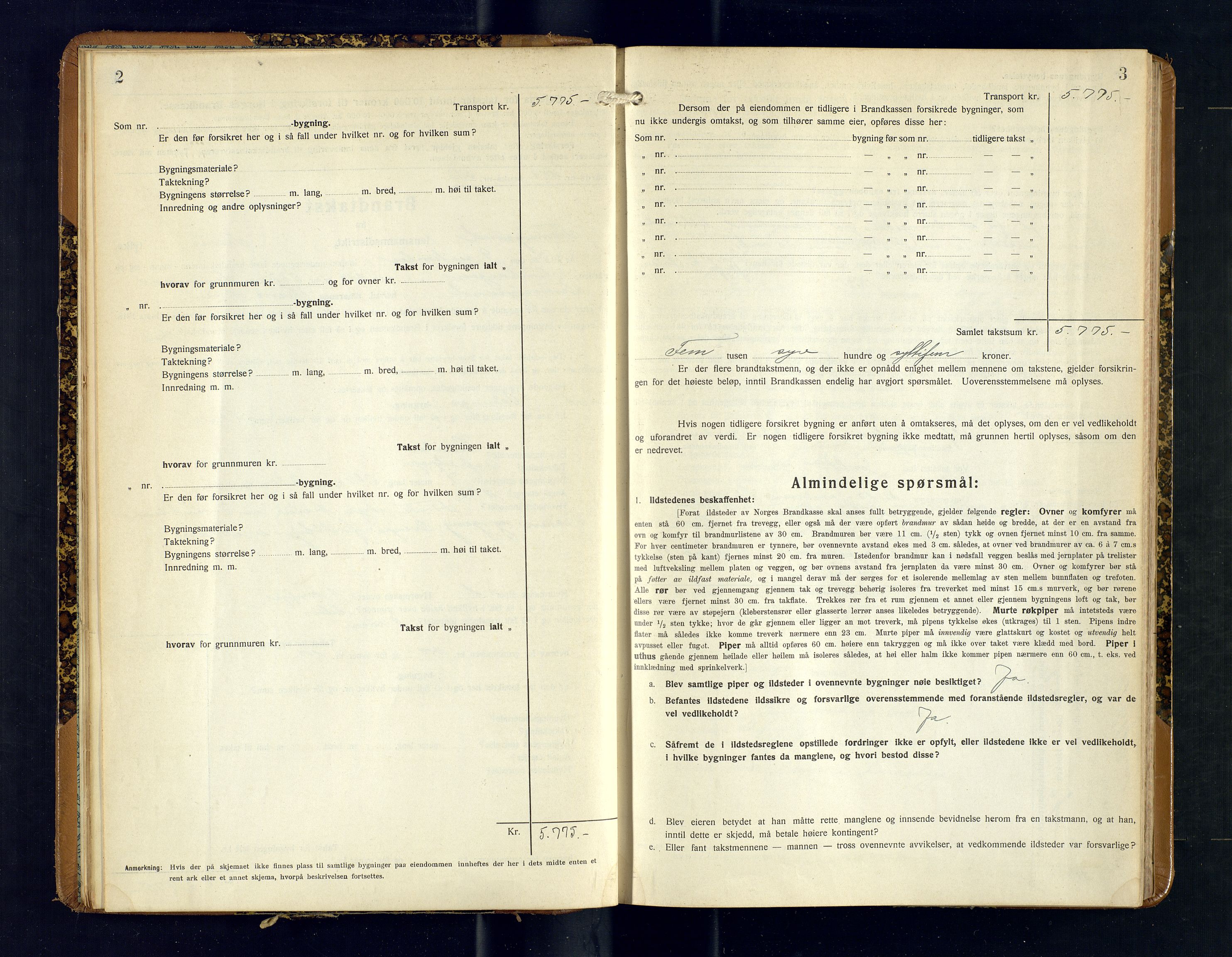 Tromsøysund lensmannskontor, AV/SATØ-SATØ-12/F/Fs/Fsb/L0751: Branntakstprotokoll (S). Med register, 1929-1932, s. 2-3