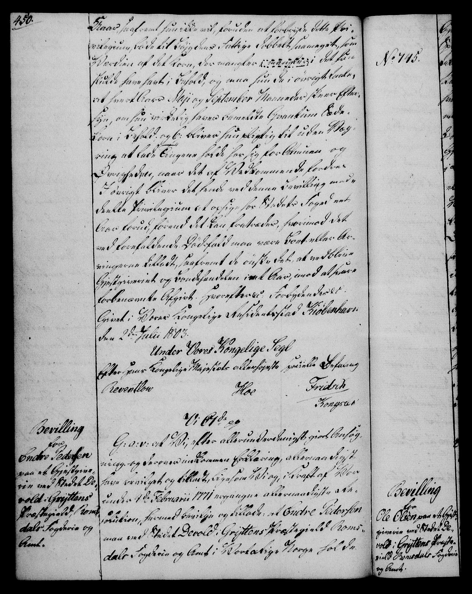 Rentekammeret, Kammerkanselliet, AV/RA-EA-3111/G/Gg/Gga/L0017: Norsk ekspedisjonsprotokoll med register (merket RK 53.17), 1801-1803, s. 450